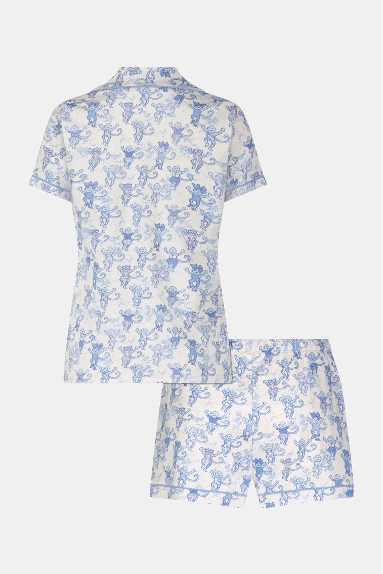 Roller Rabbit x LoveShackFancy Pastiche De Monkey Women's Polo Pajama