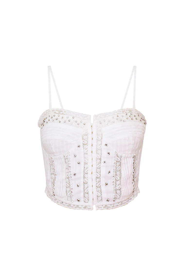 Embellished Rosabella Cotton Cami Top