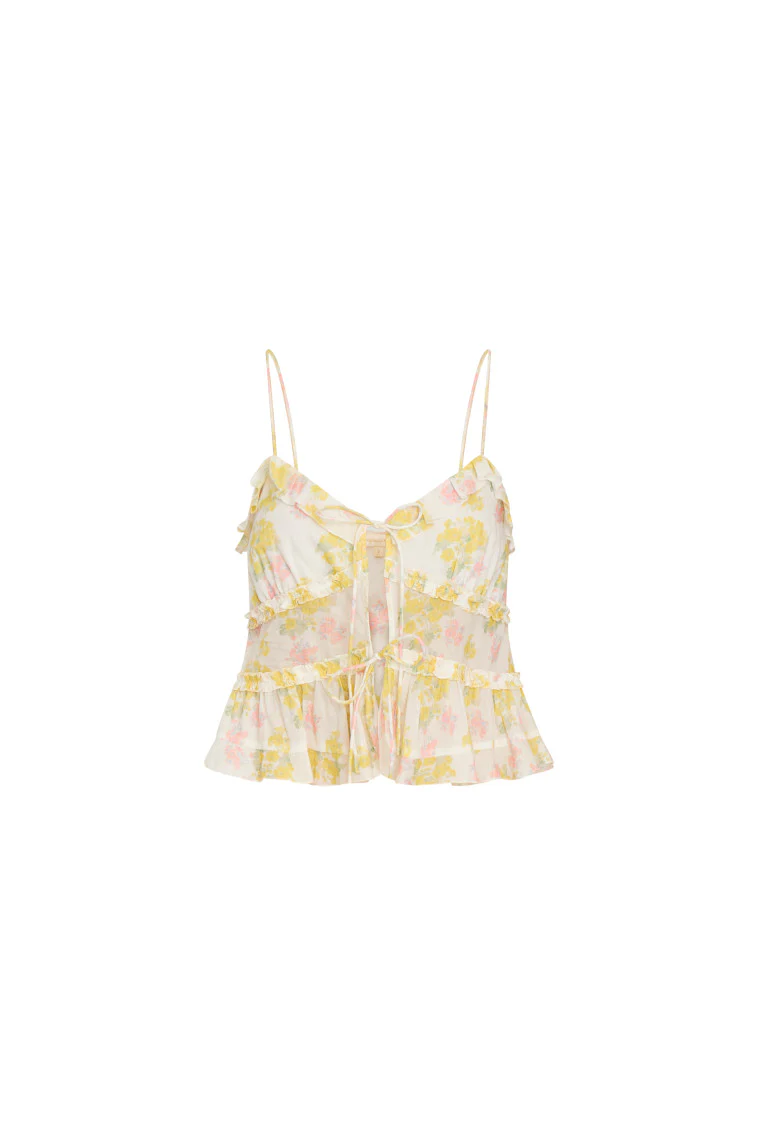 Lavetta Cotton Voile Dainty Tie Cami Top