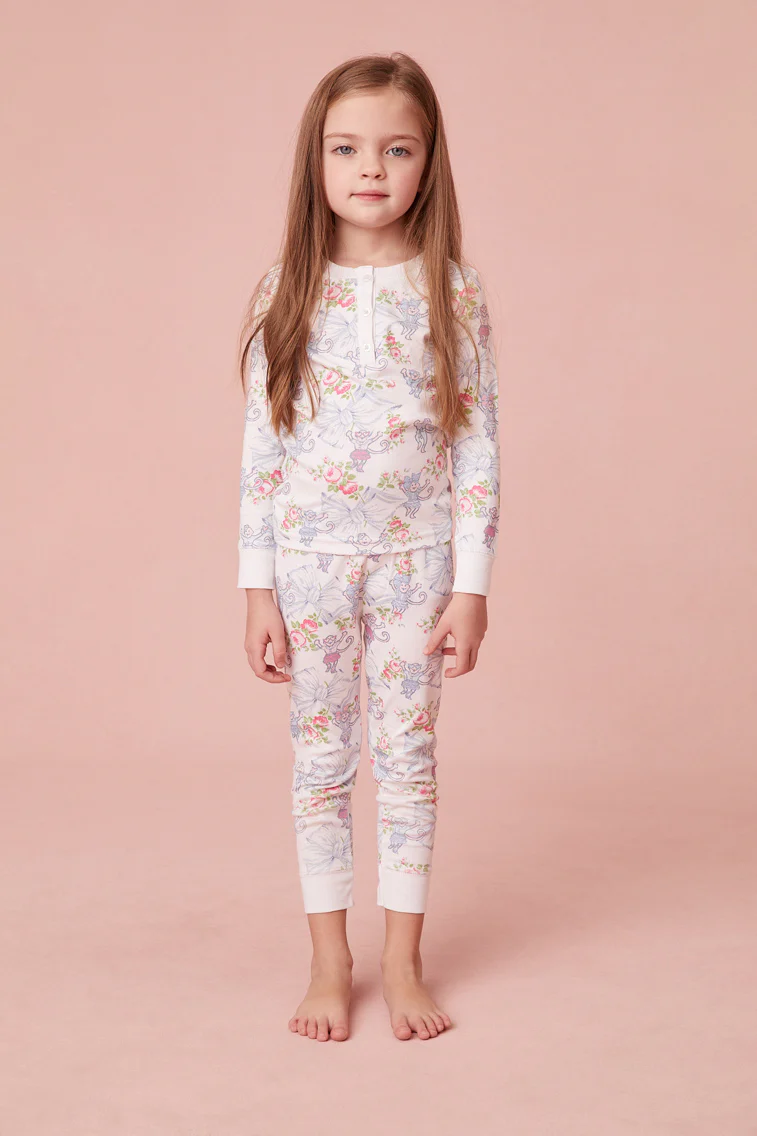 Roller Rabbit x LoveShack Rosa Beaux Monkey Kids Pajama