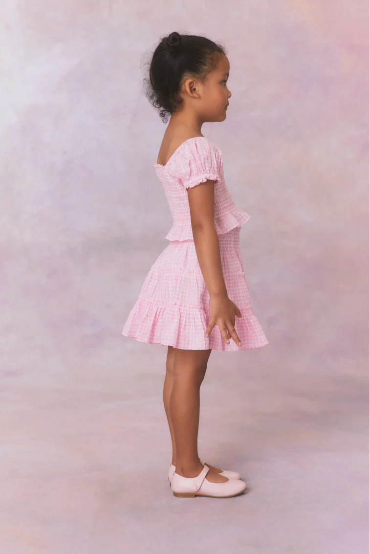 Girls Smocked Gingham Fabielle Top