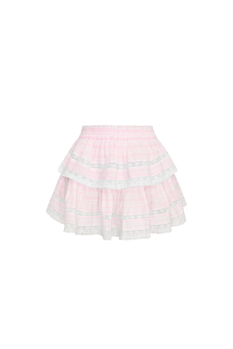 Ruffle Mini Stripe Cotton Skirt