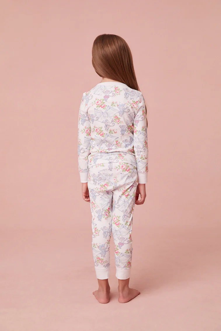 Roller Rabbit x LoveShack Rosa Beaux Monkey Kids Pajama