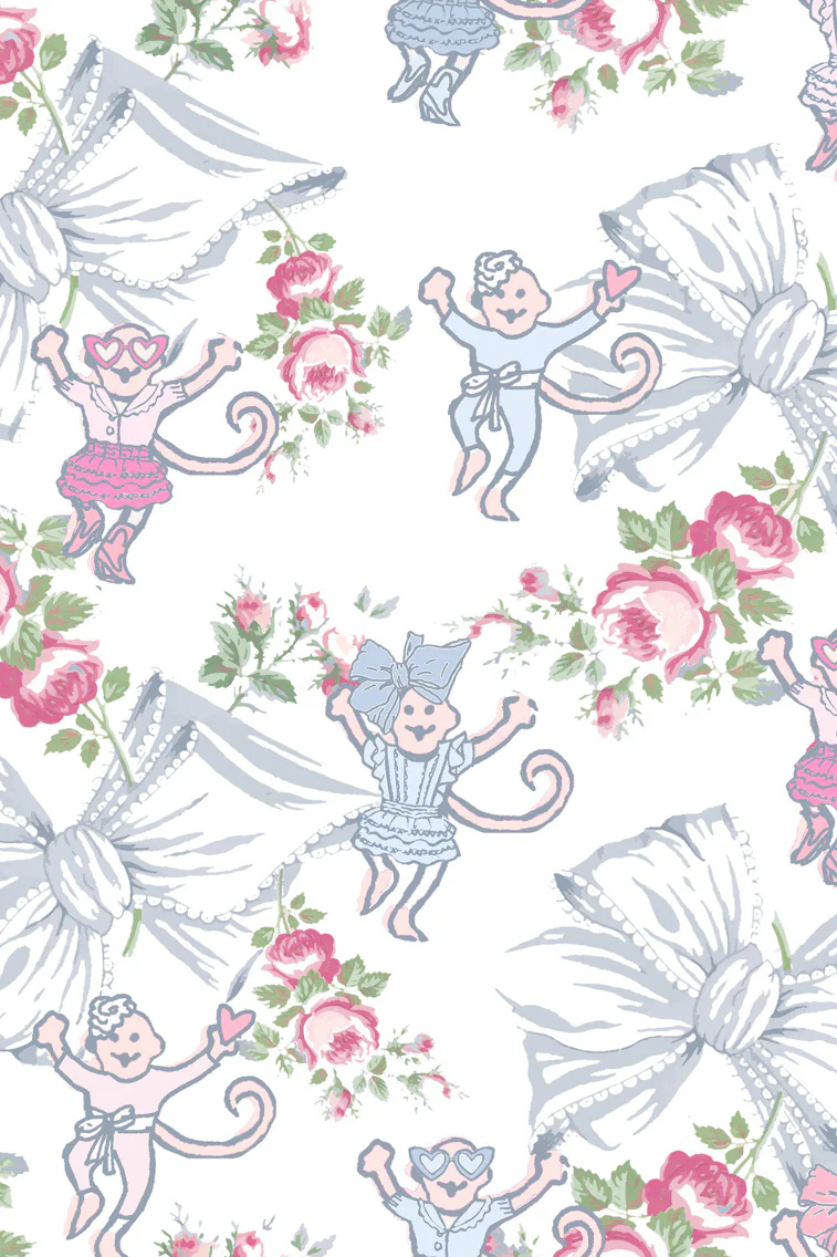 Roller Rabbit x LoveShack Rosa Beaux Monkey Kids Pajama