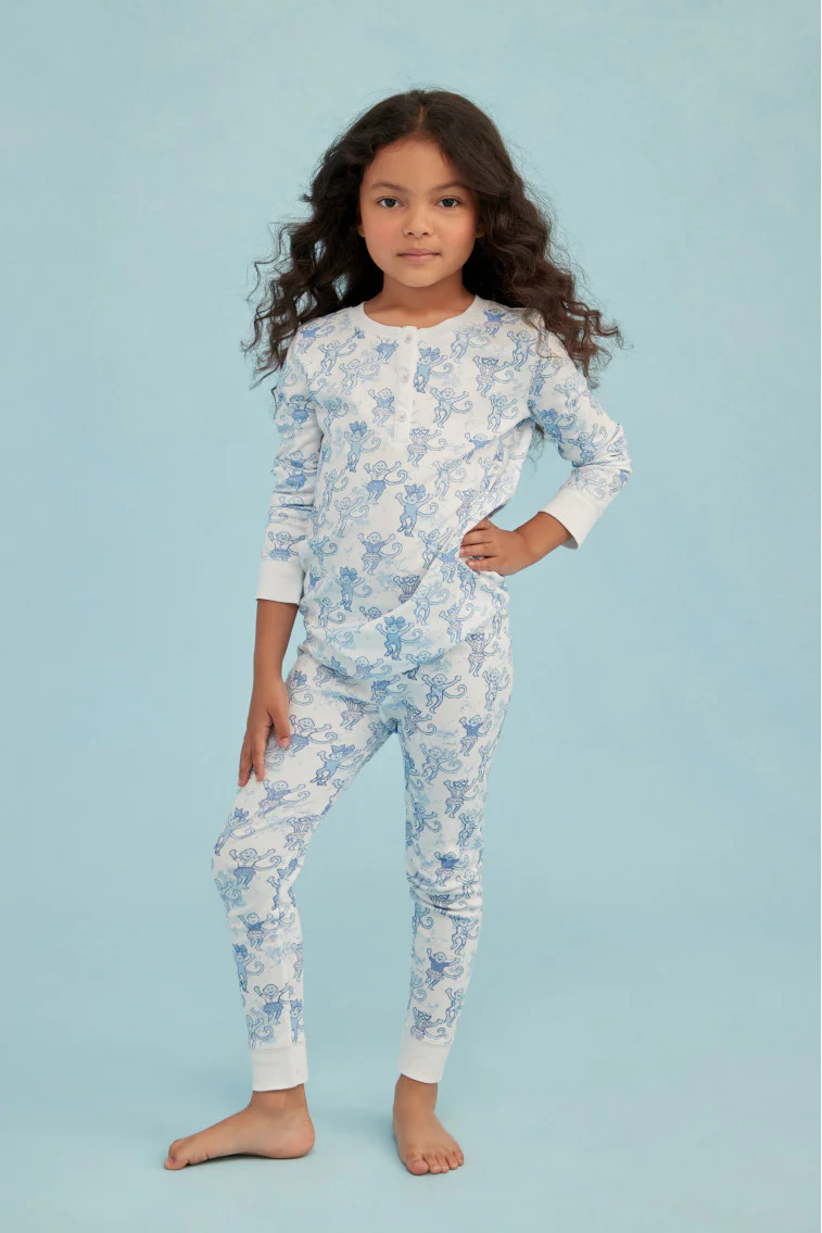Roller Rabbit x LoveShackFancy Pastiche De Monkey Kids Pajama