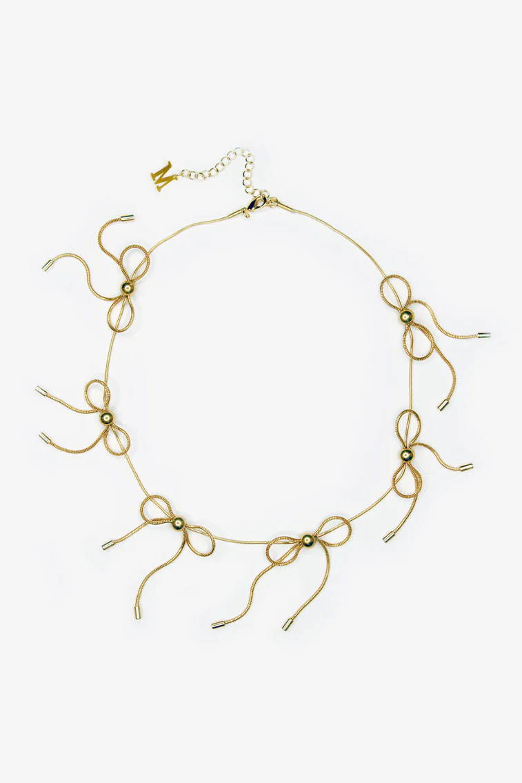 Marland Backus Gold Bow Necklace