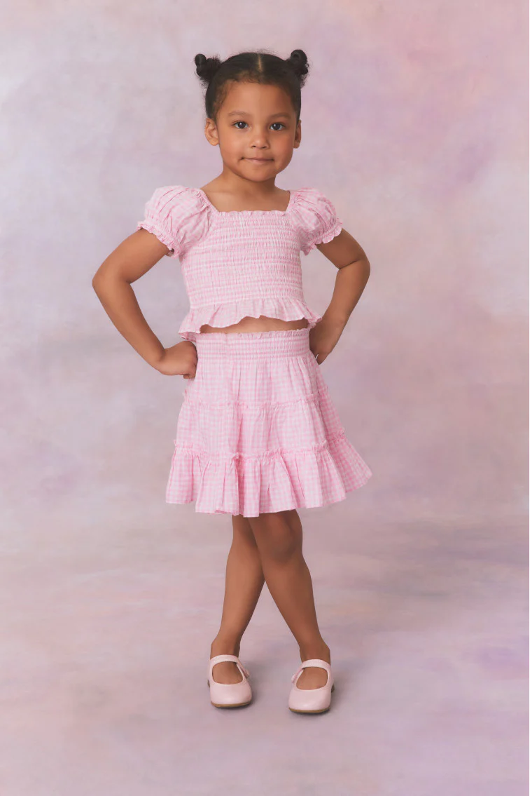 Girls Smocked Gingham Fabielle Top