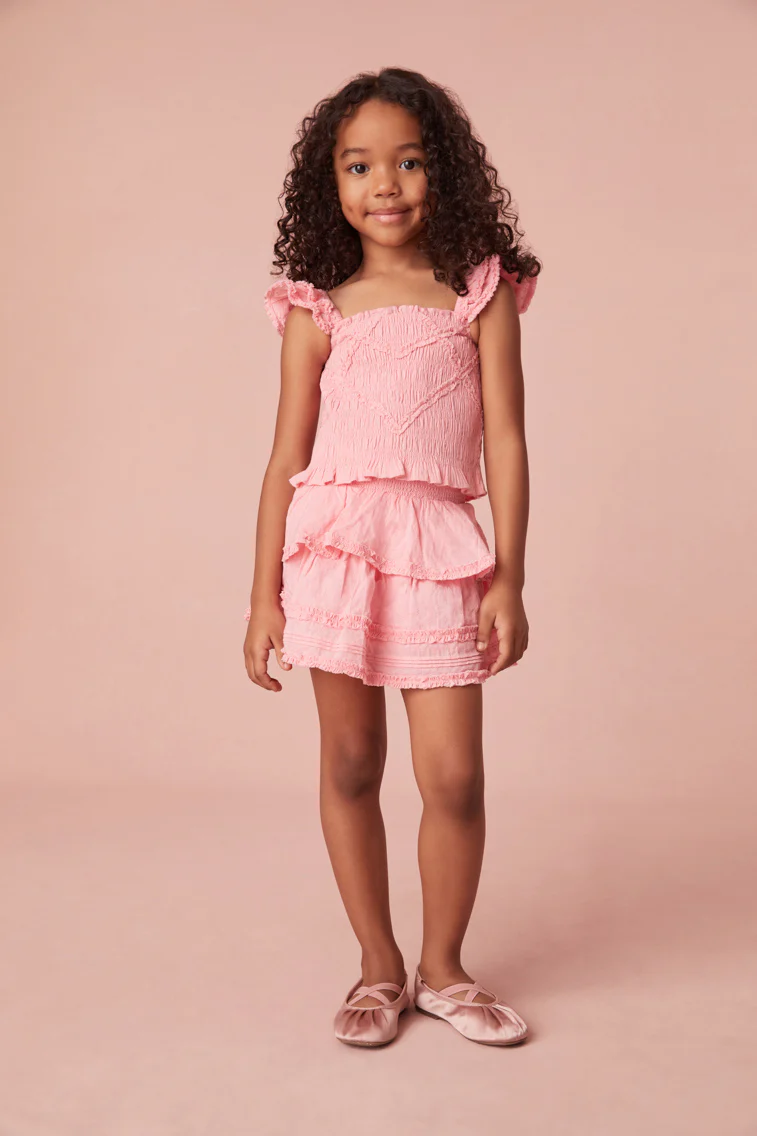 Girls Caspia Cotton Ruffle Top