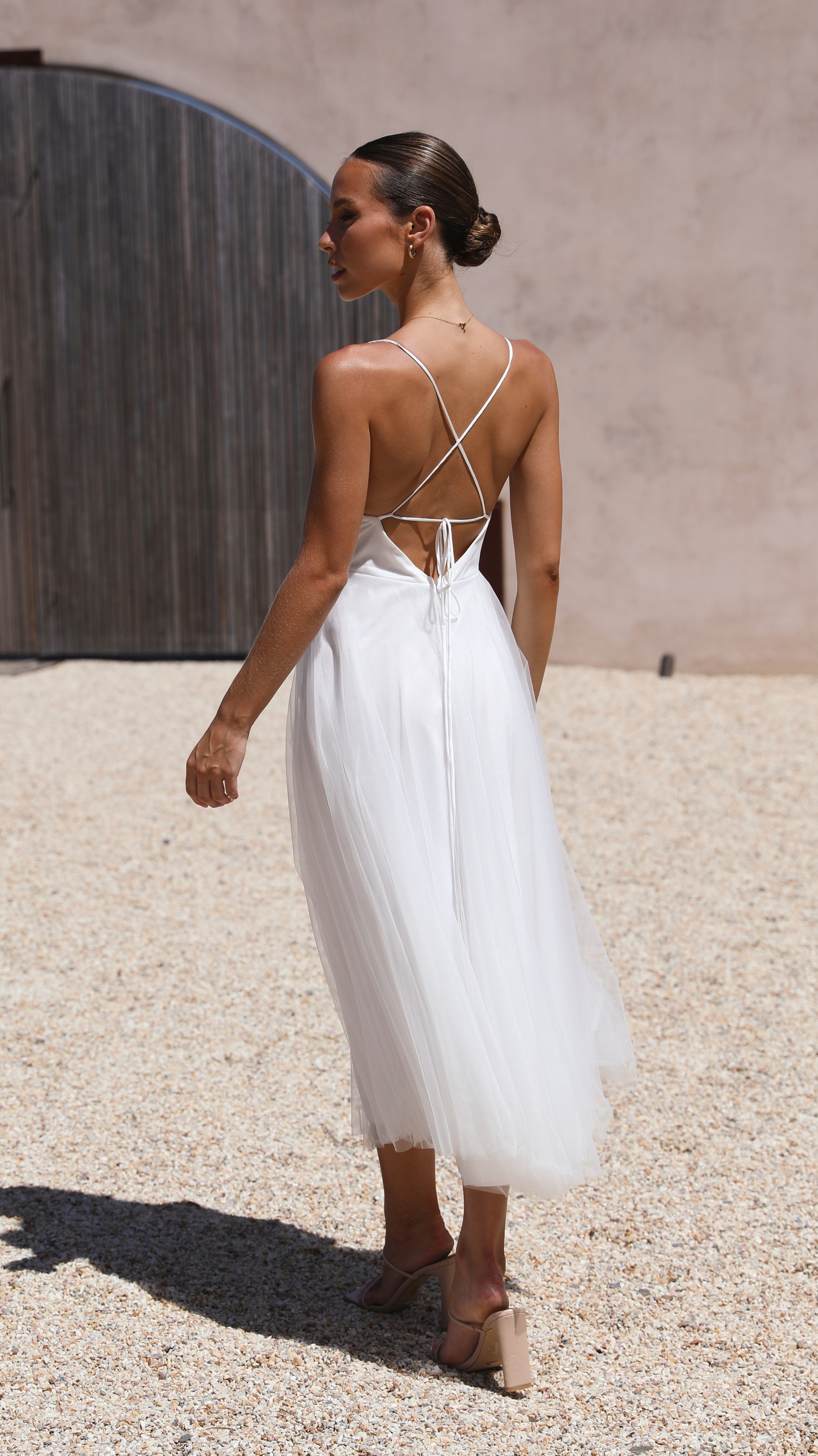 Belle Midi Dress - White