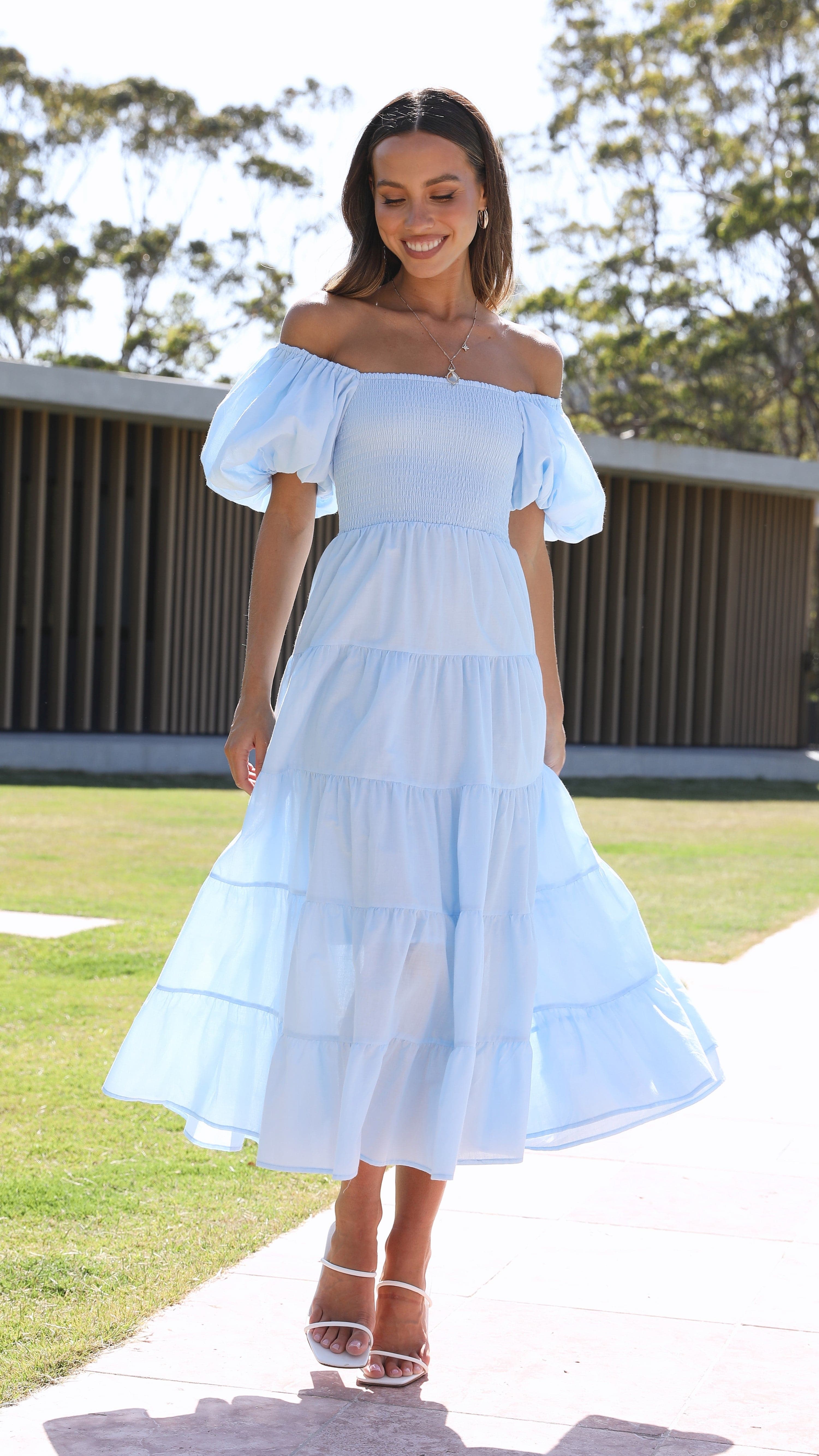 Chyna Midi Dress - Sky Blue