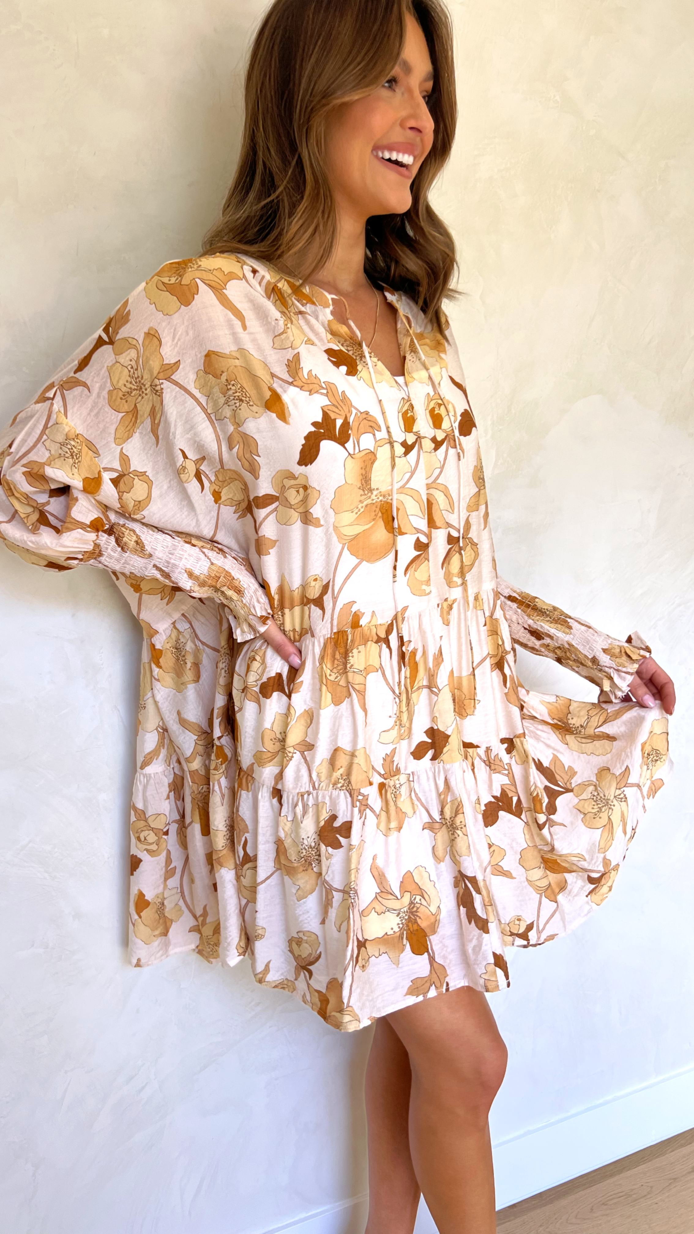 Milly Tunic Dress - Yellow Floral