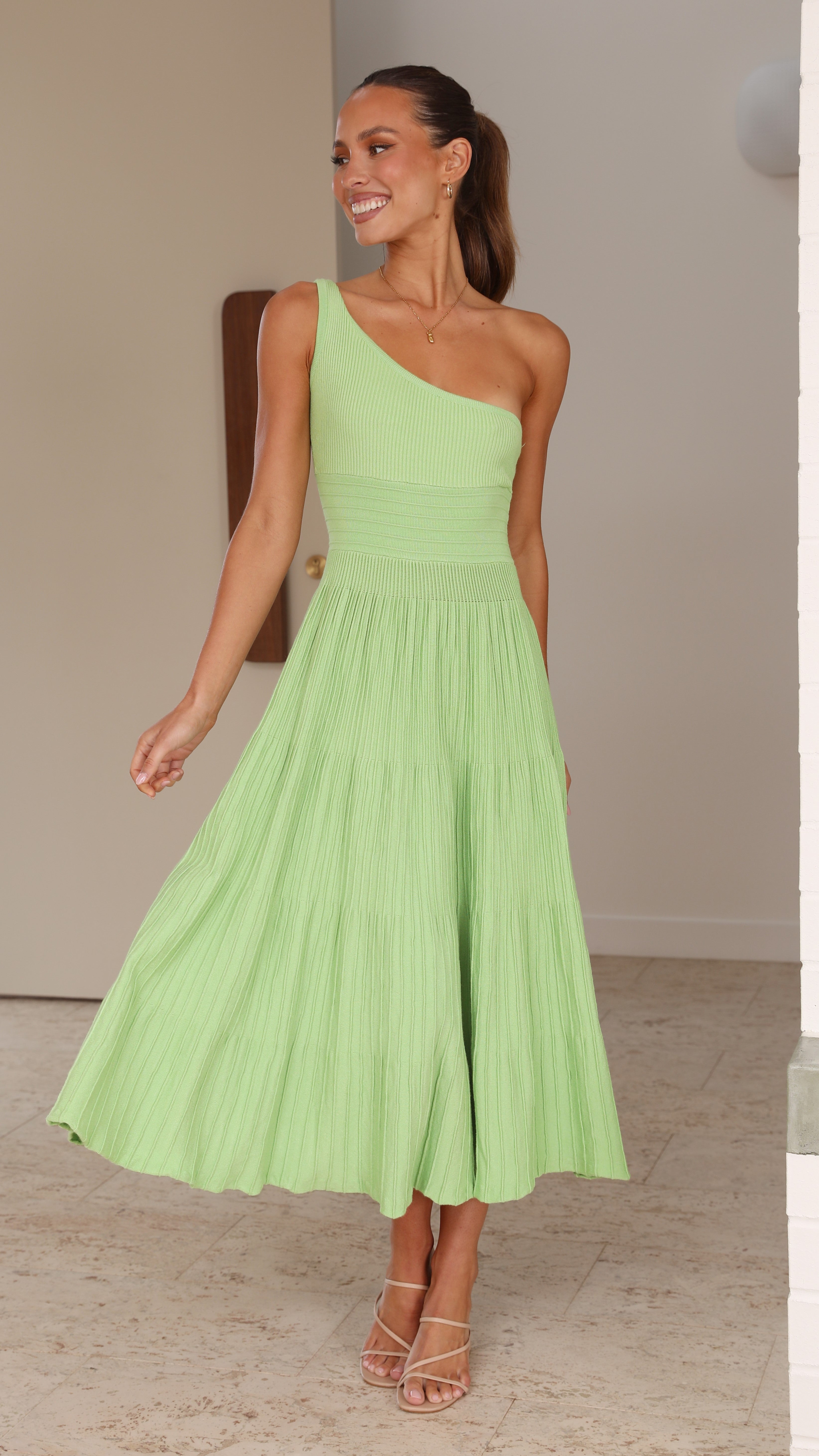 Mia Midi Dress - Green - lelonys