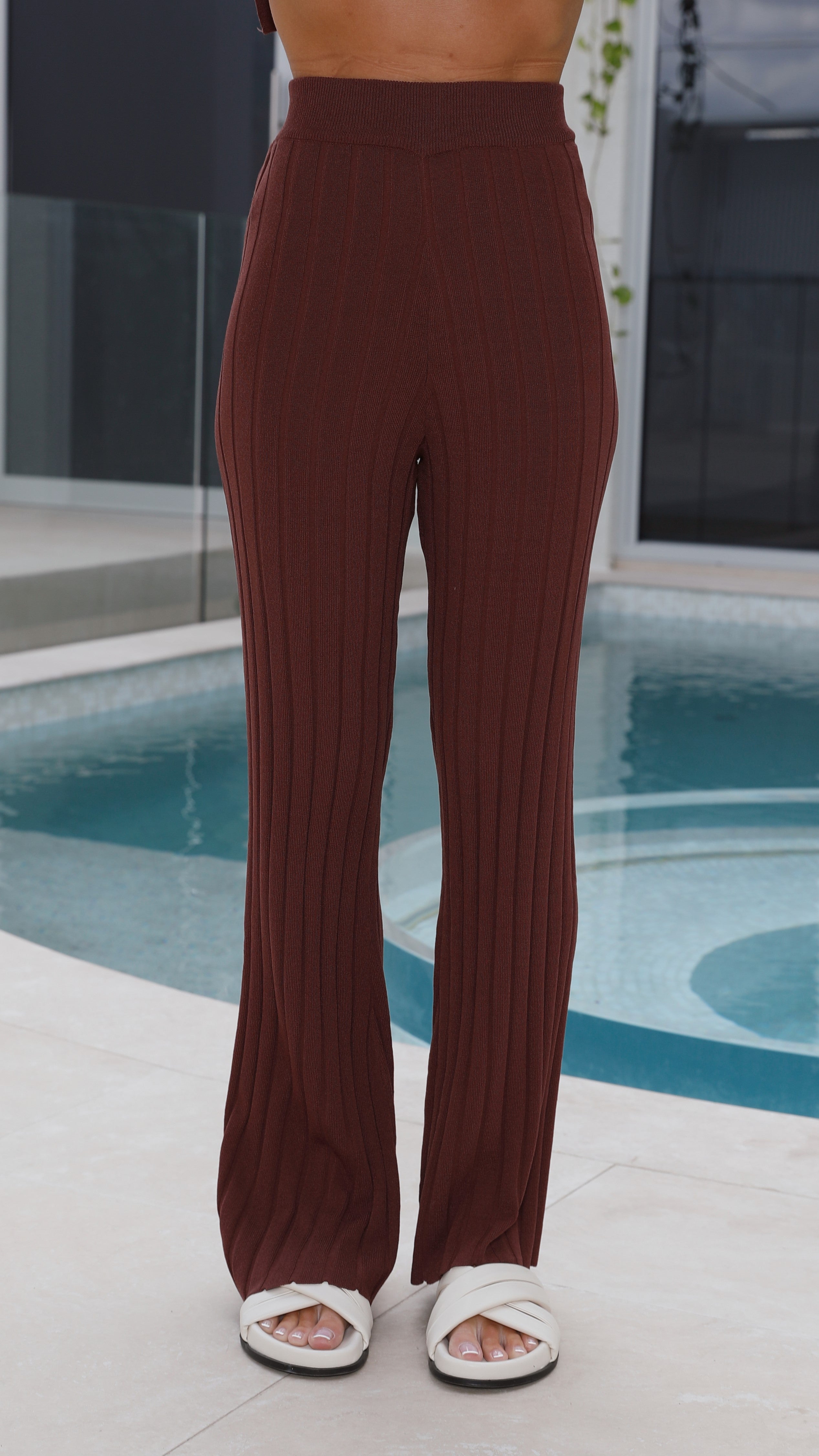 Megan Knit Pants - Chocolate