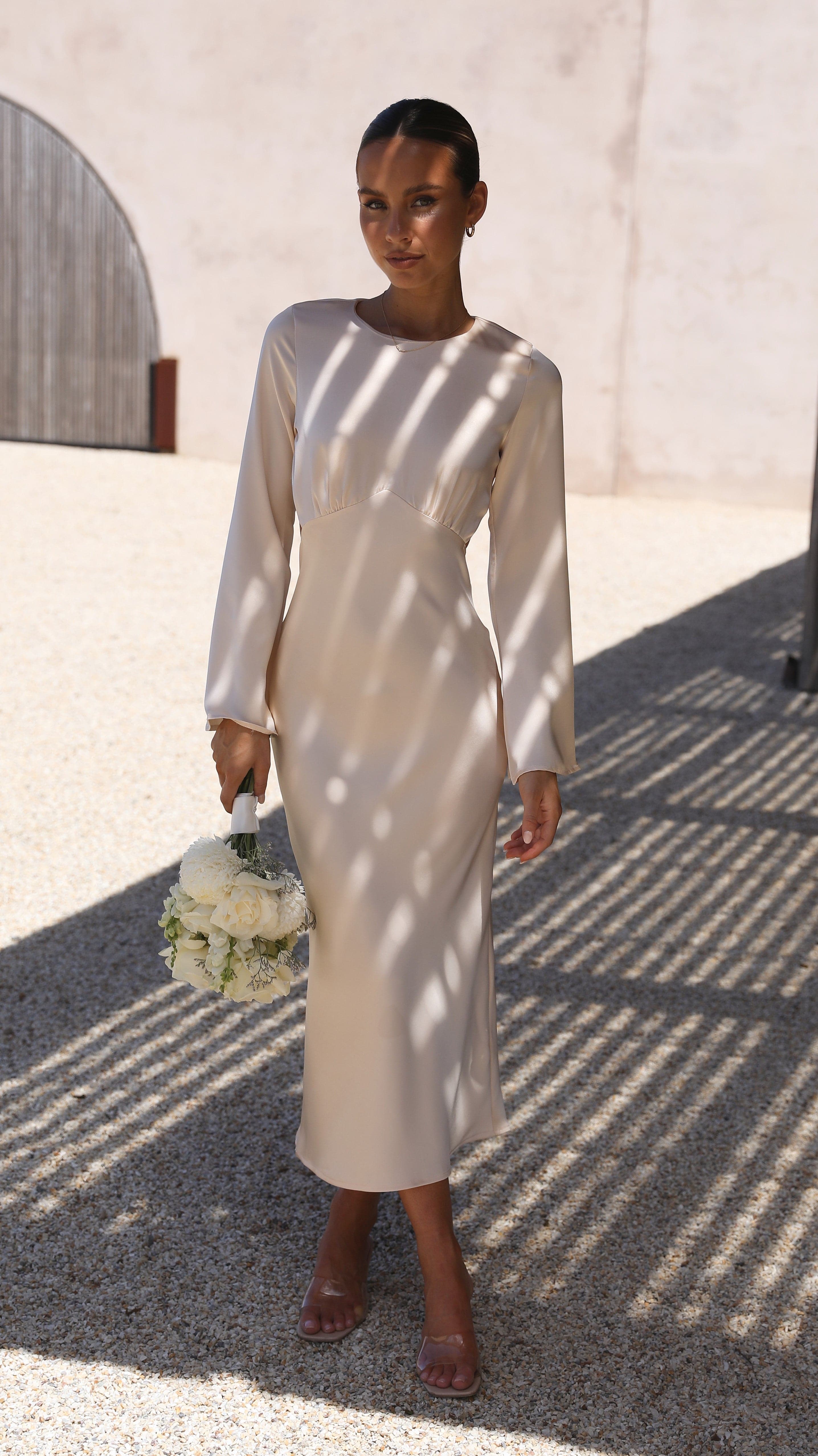 Aubrey Midi Dress - Champagne