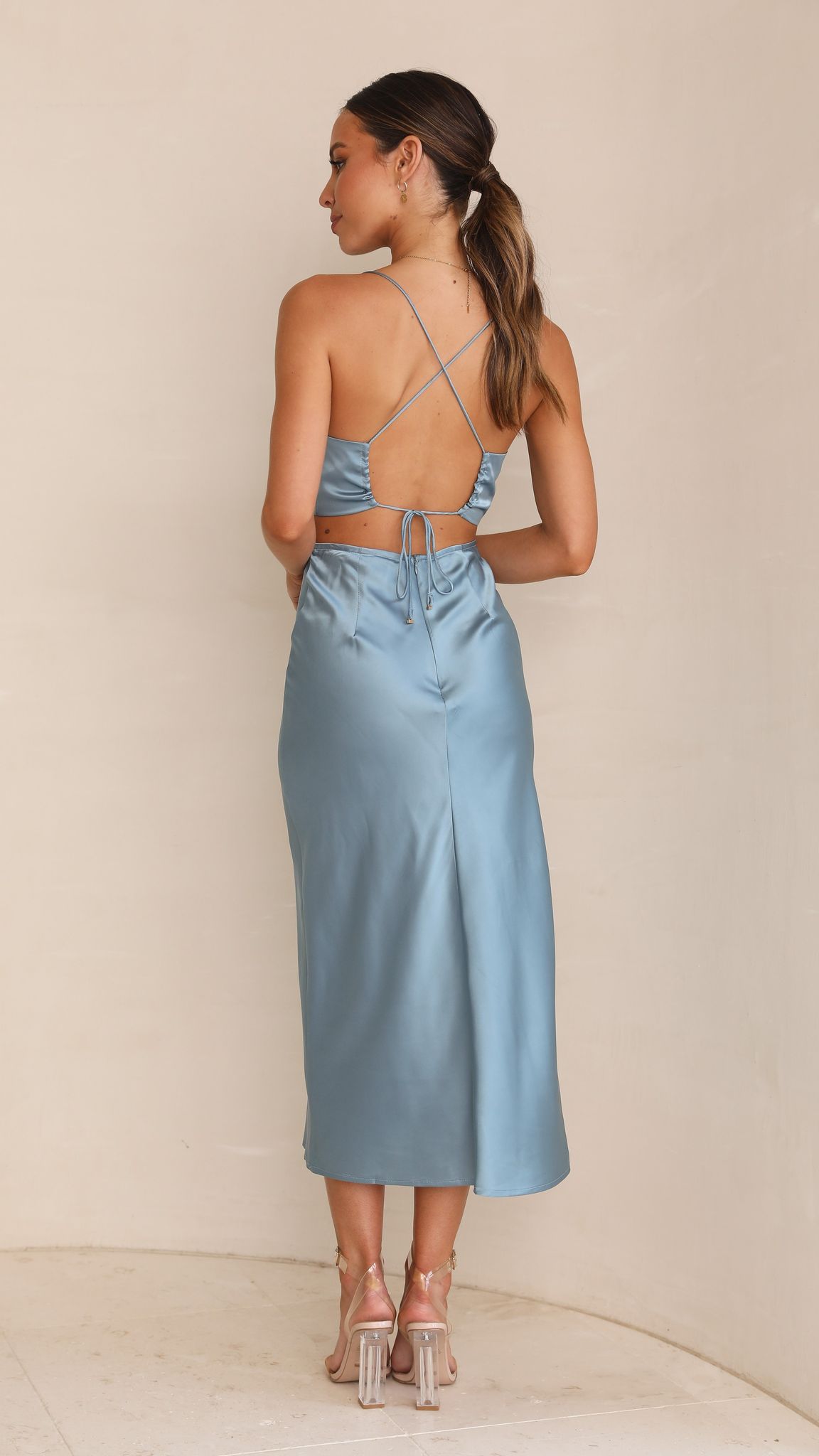 Charis Slip Dress - Slate