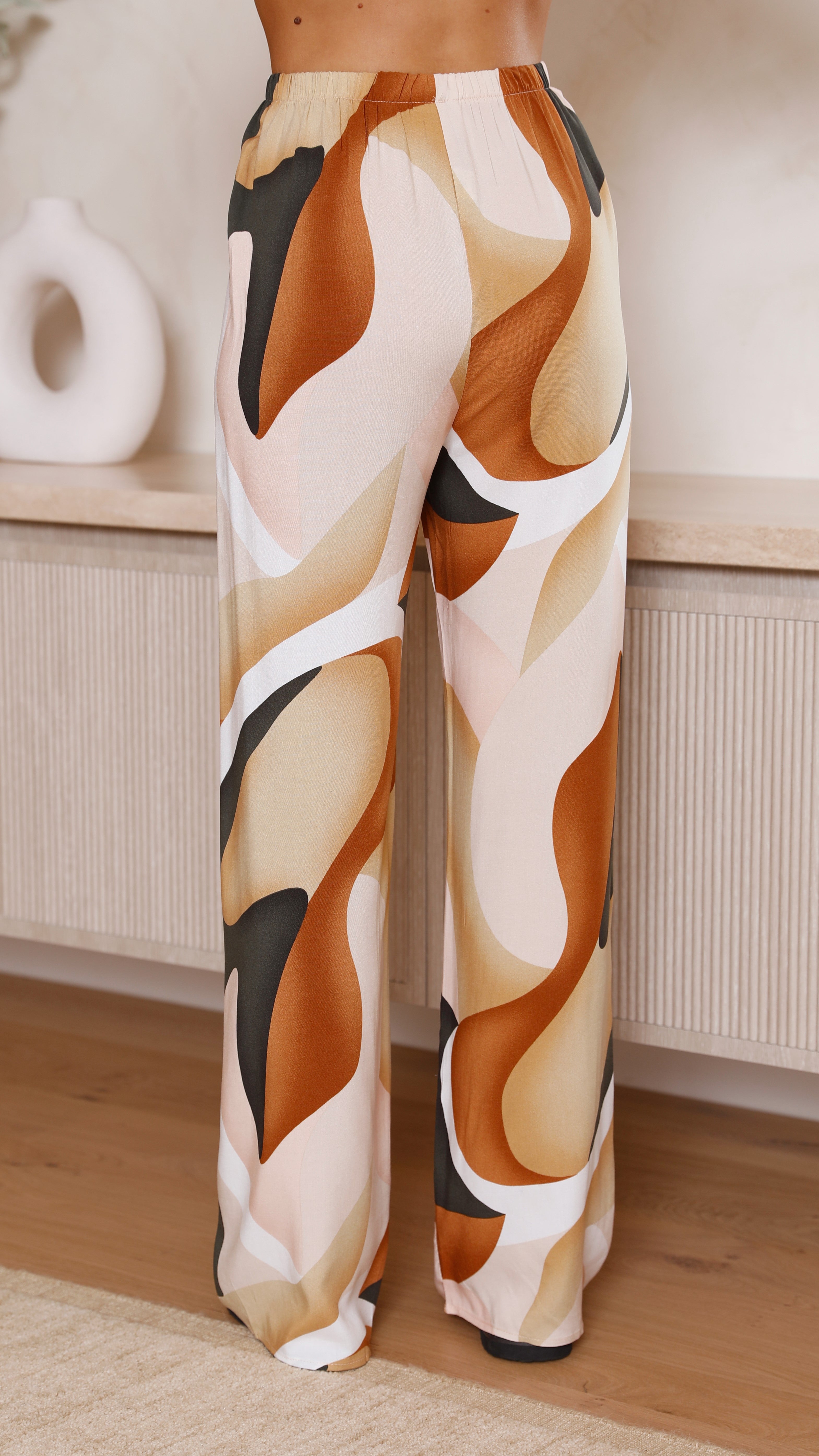 Bailie Shirt and Pants Set - Brown/Orange