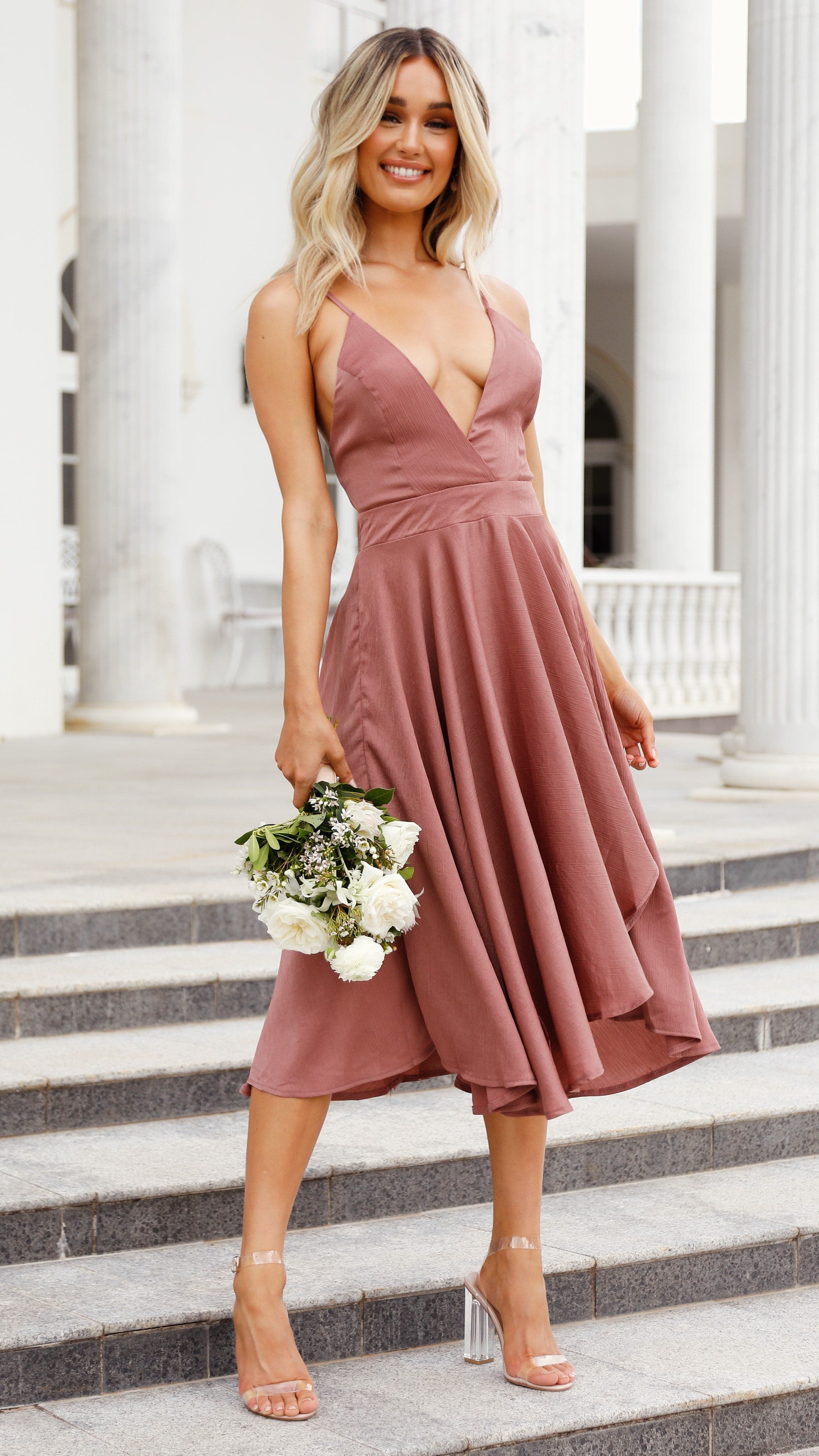 Annalisa Dress - Dusty Pink