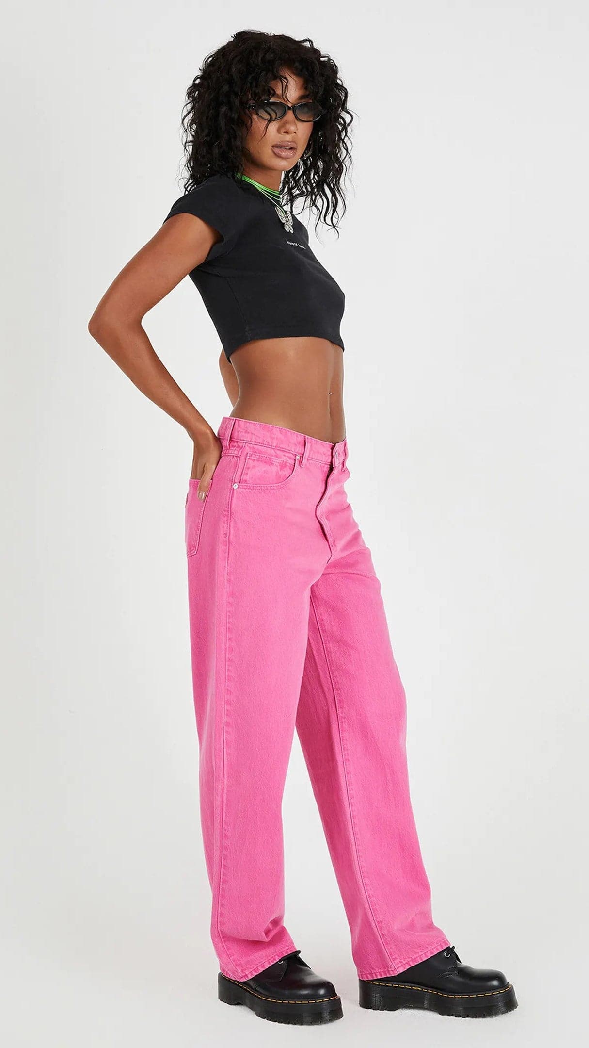 Abrand Slouch Jean - Super Pink Stoned