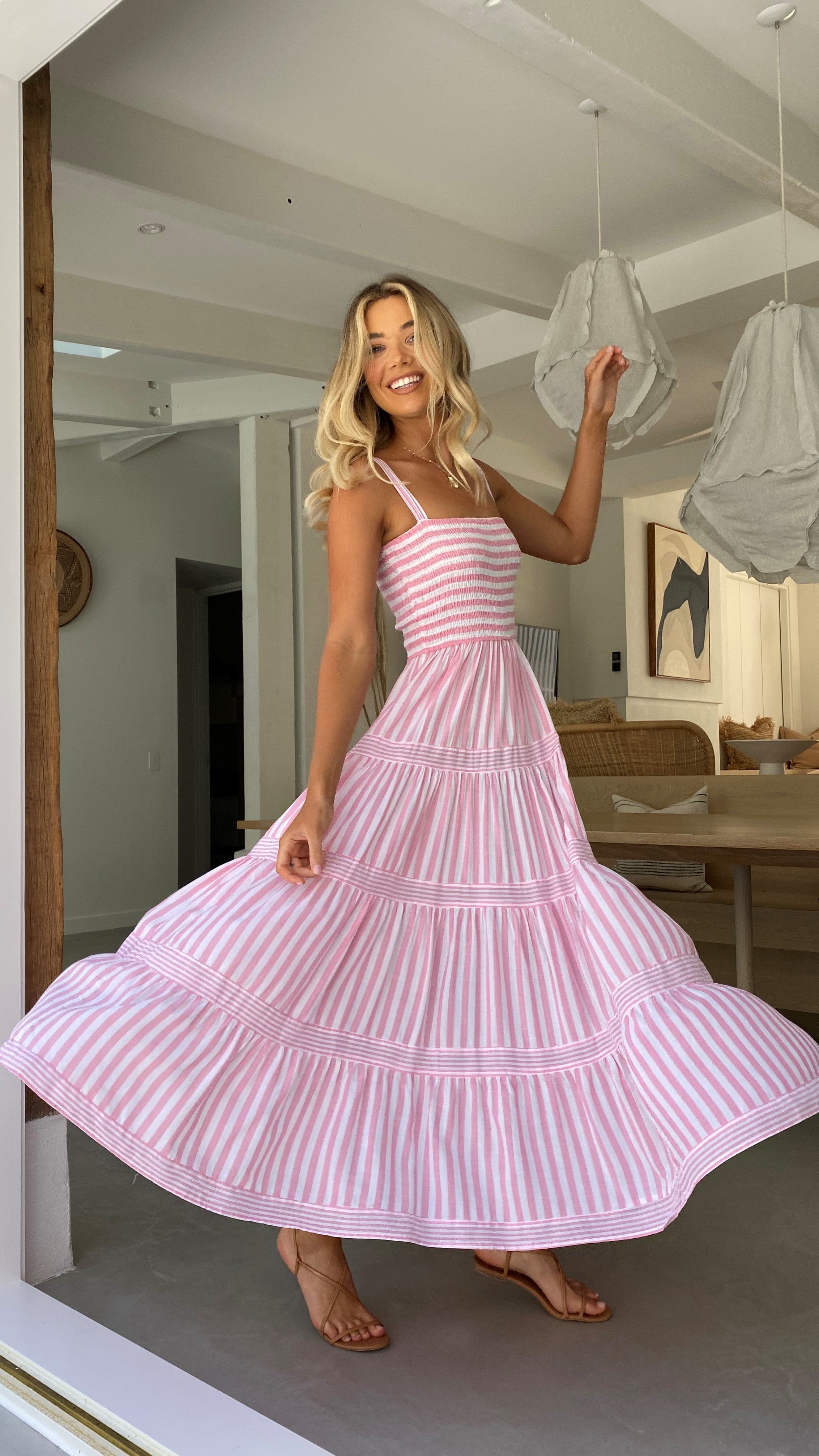 Joslin Maxi Dress - Pink Stripe