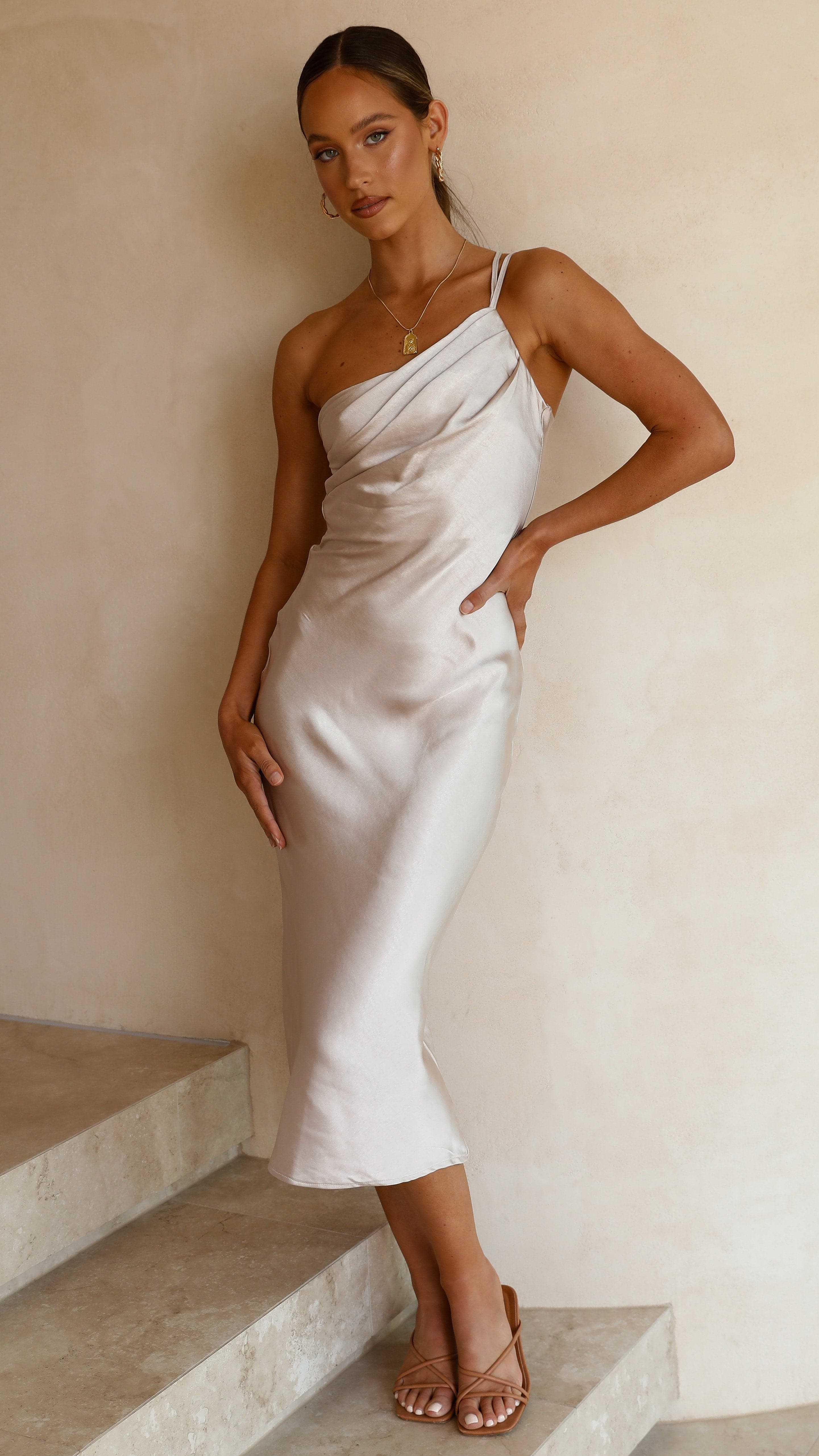 Josephina Midi Dress - Oyster