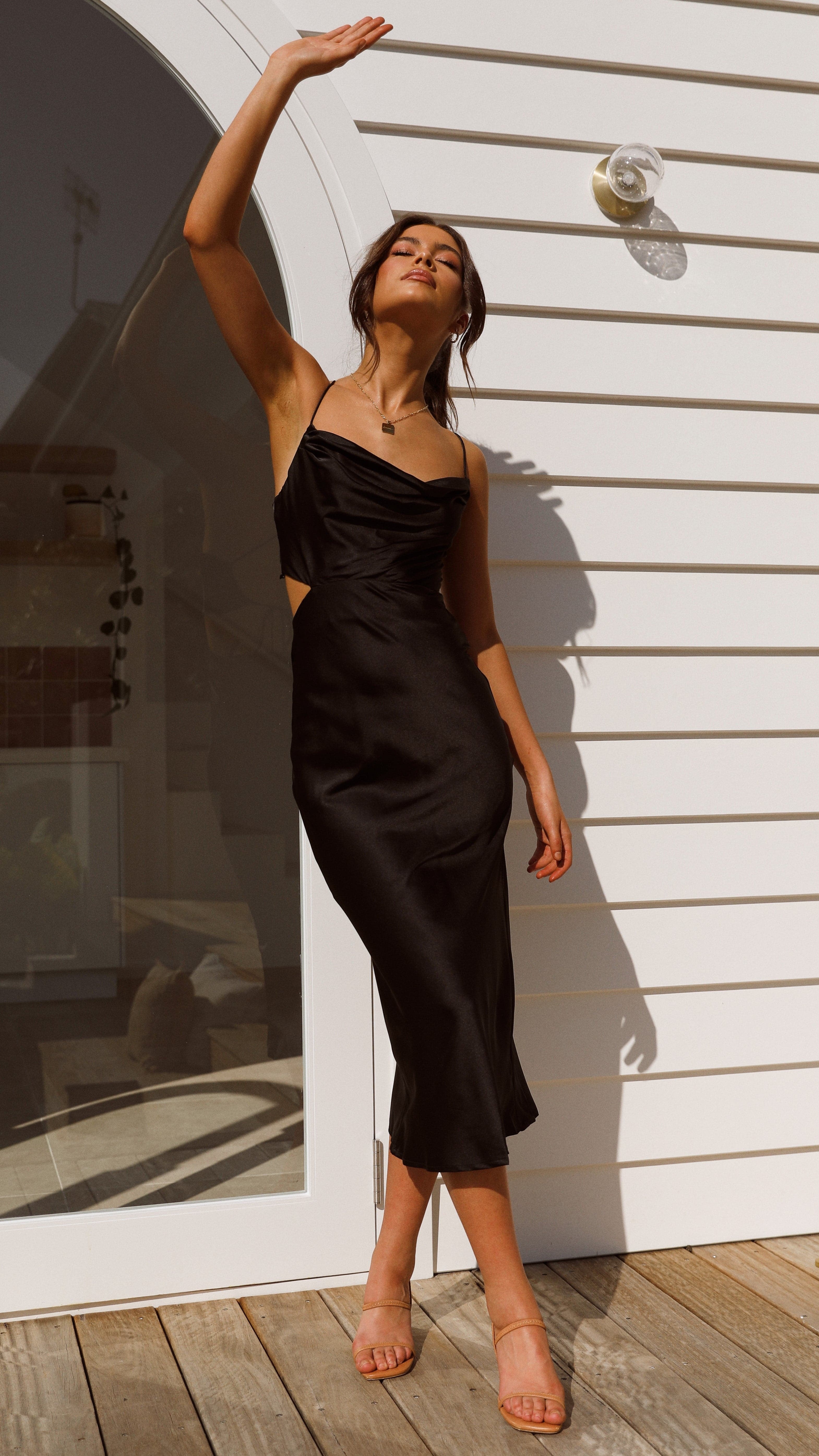 Charis Slip Dress - Black