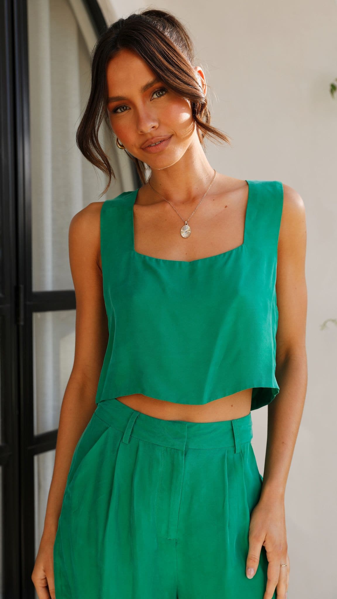 Lena Cupro Top - Apple