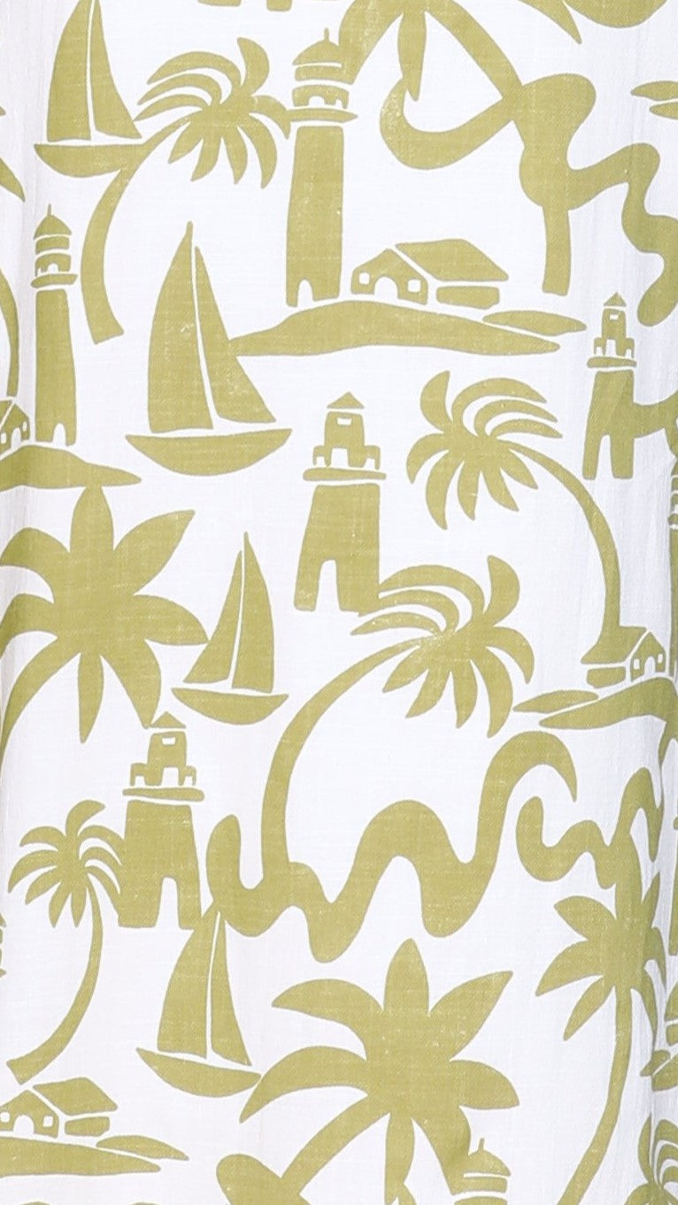 Dulce Midi Dress - Lighthouse Print