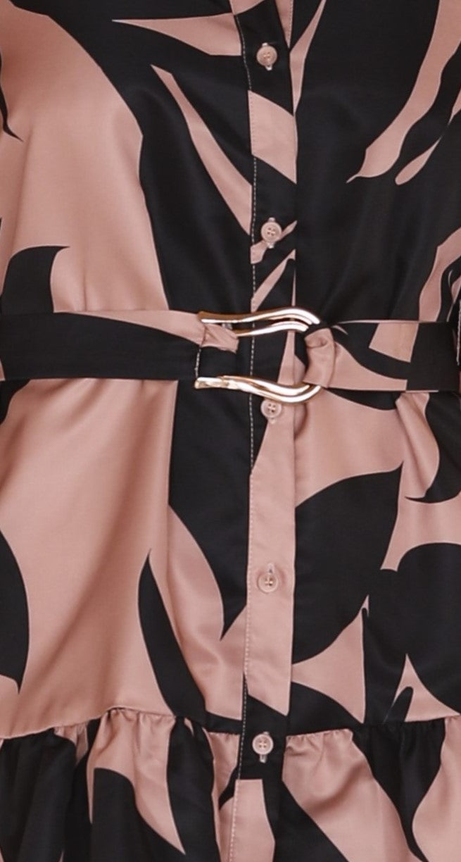 Michelle Mini Dress - Mocha Print