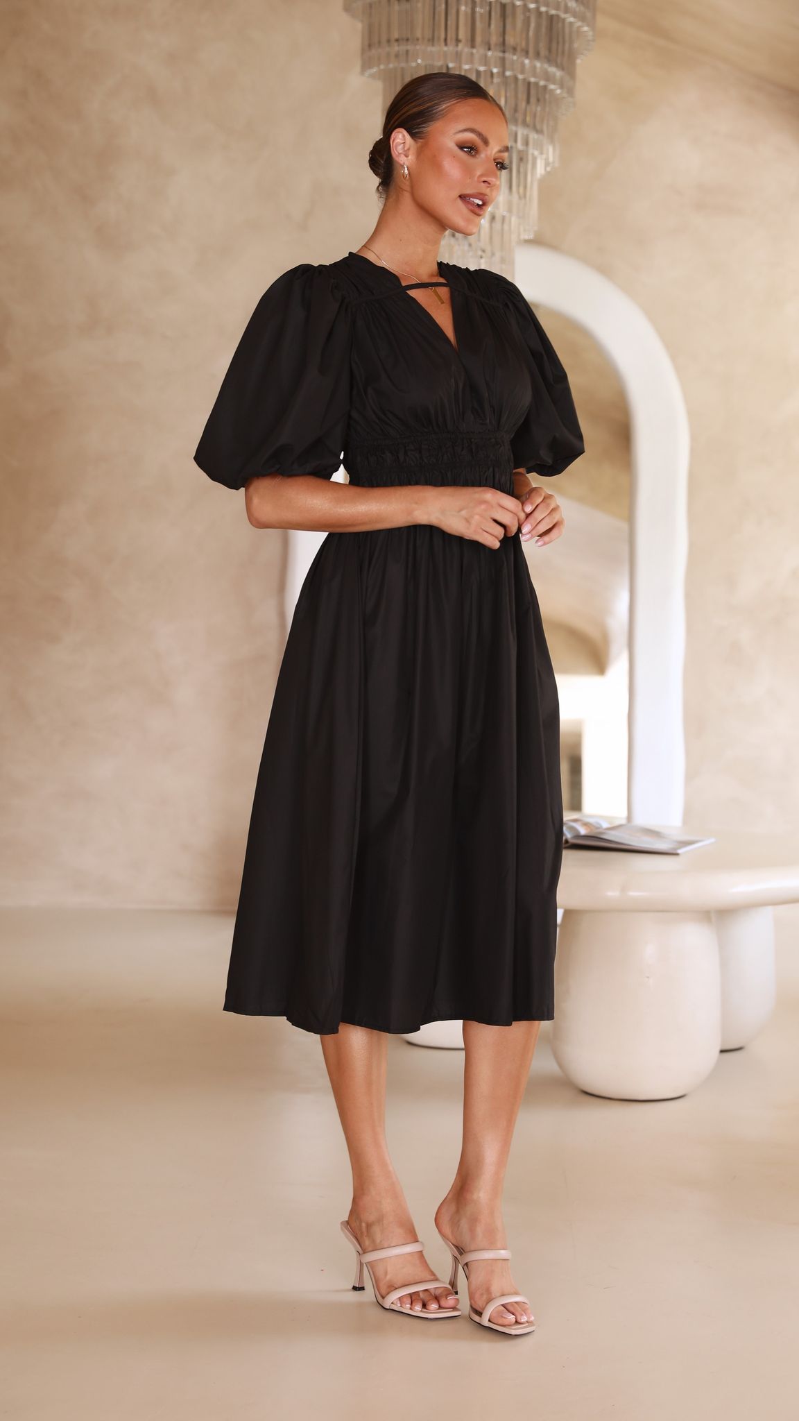 Jaymie Midi Dress - Black