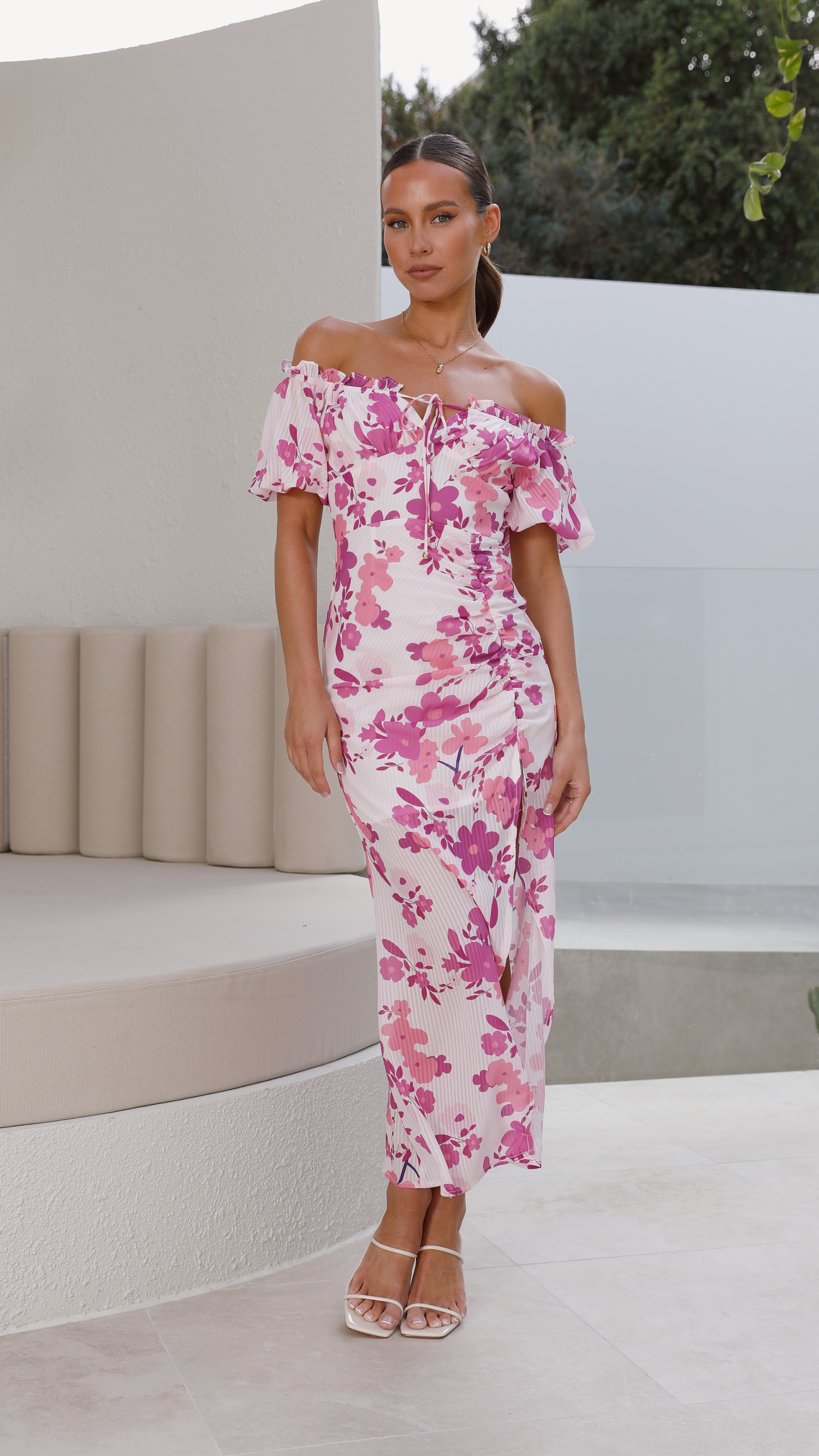 Karmen Midi Dress - Pink
