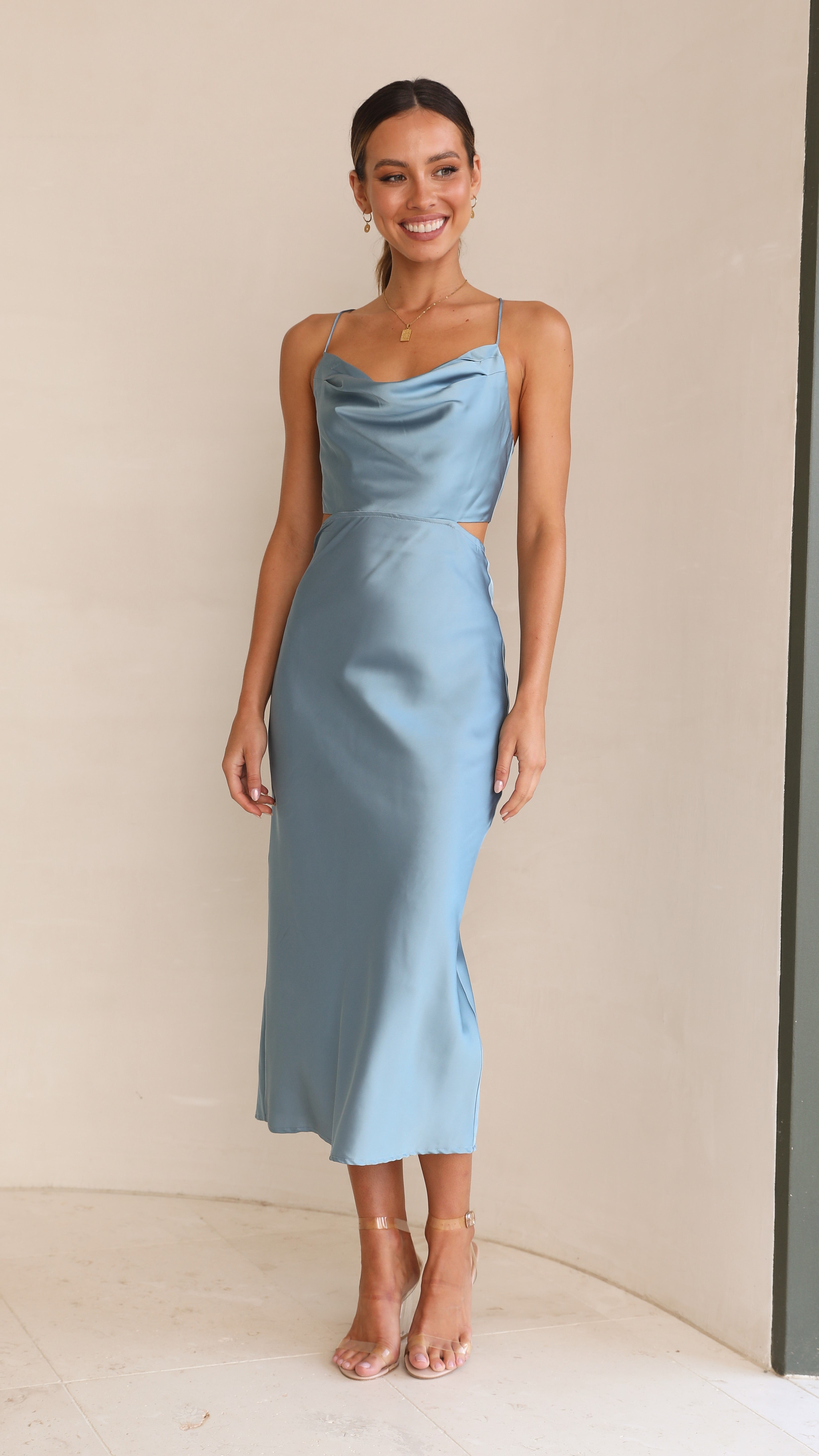 Charis Slip Dress - Slate