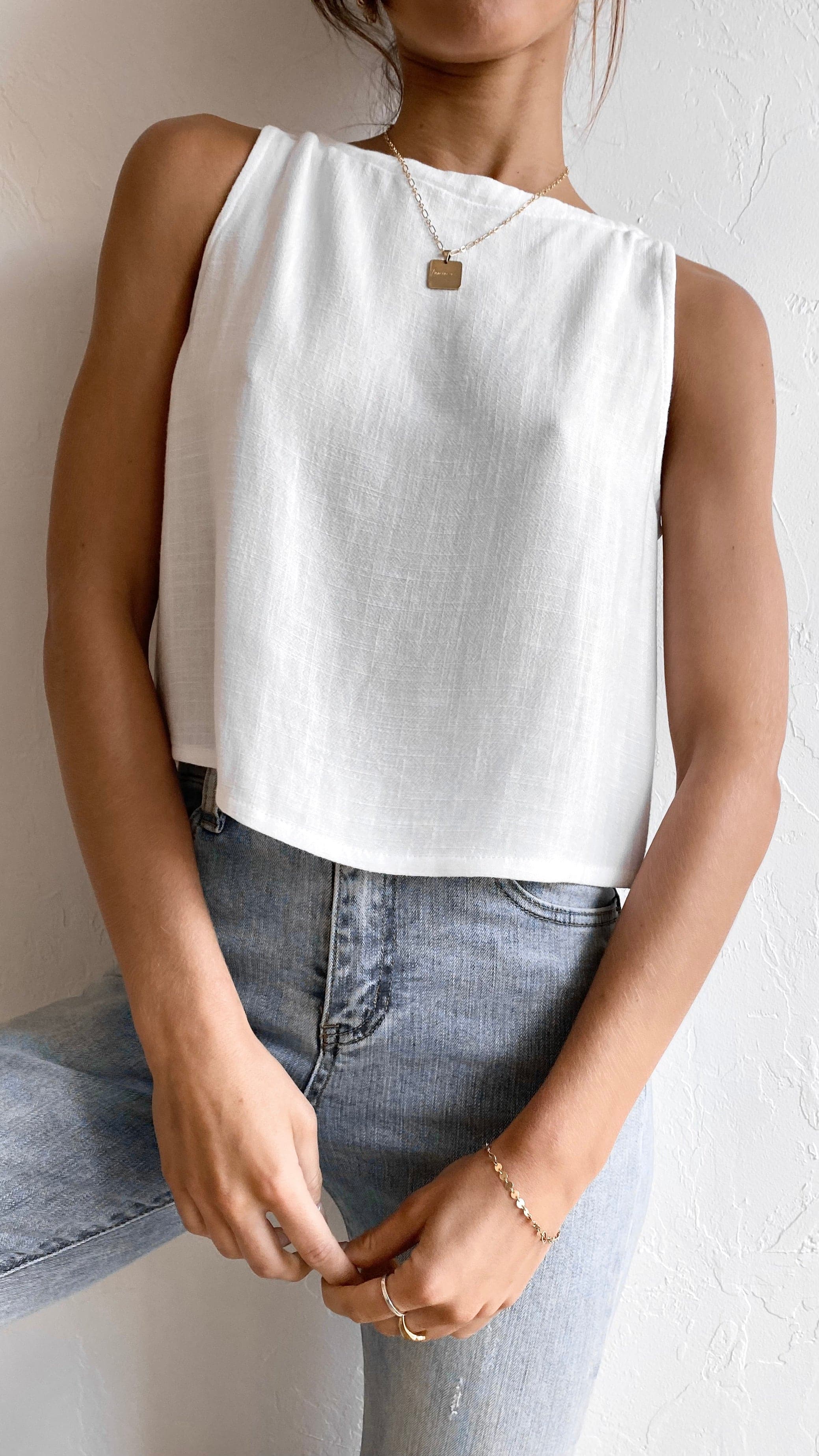 Persephone Crop Top - White