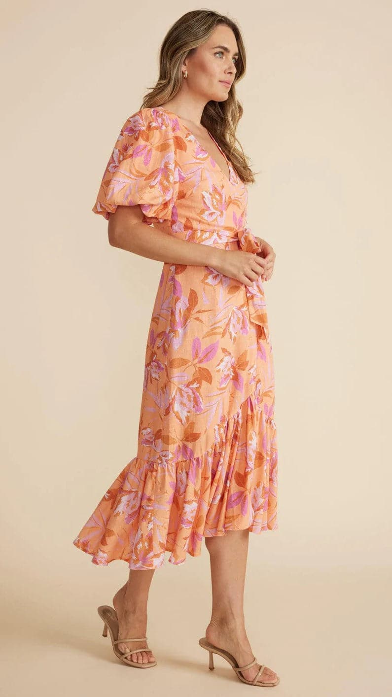 Carmen Midi Dress - Pink Floral