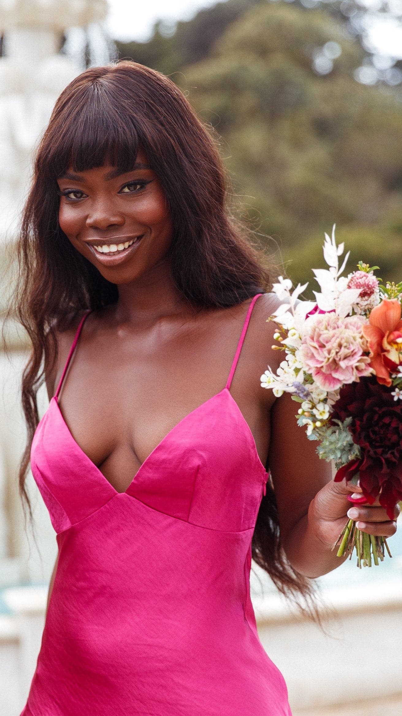 Josie Midi Dress - Fuchsia