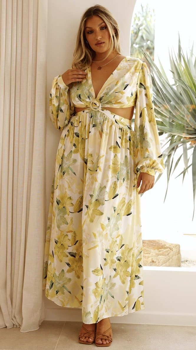 Jeanie Dress - Yellow Floral