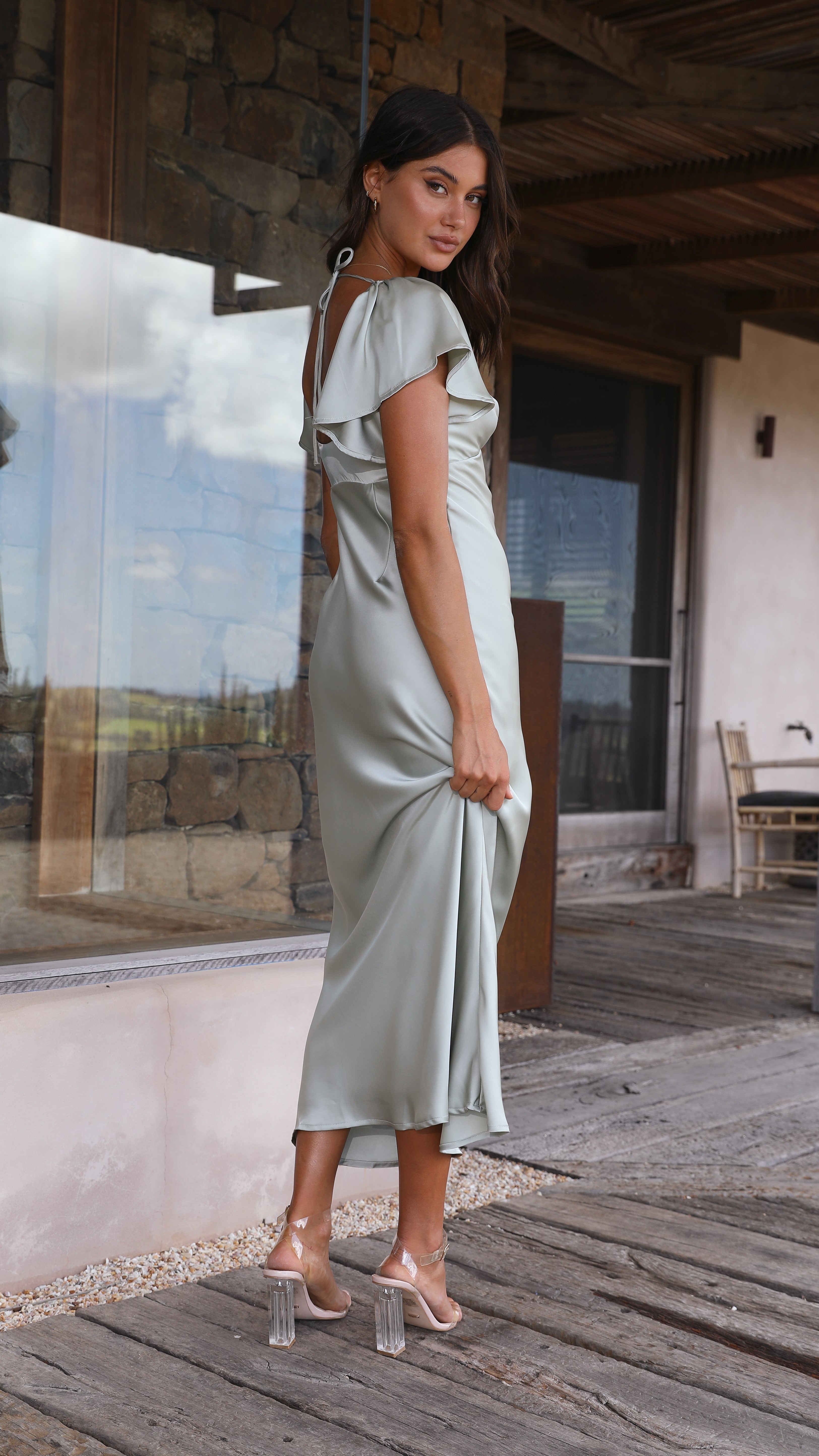 Carmen Midi Dress - Olive