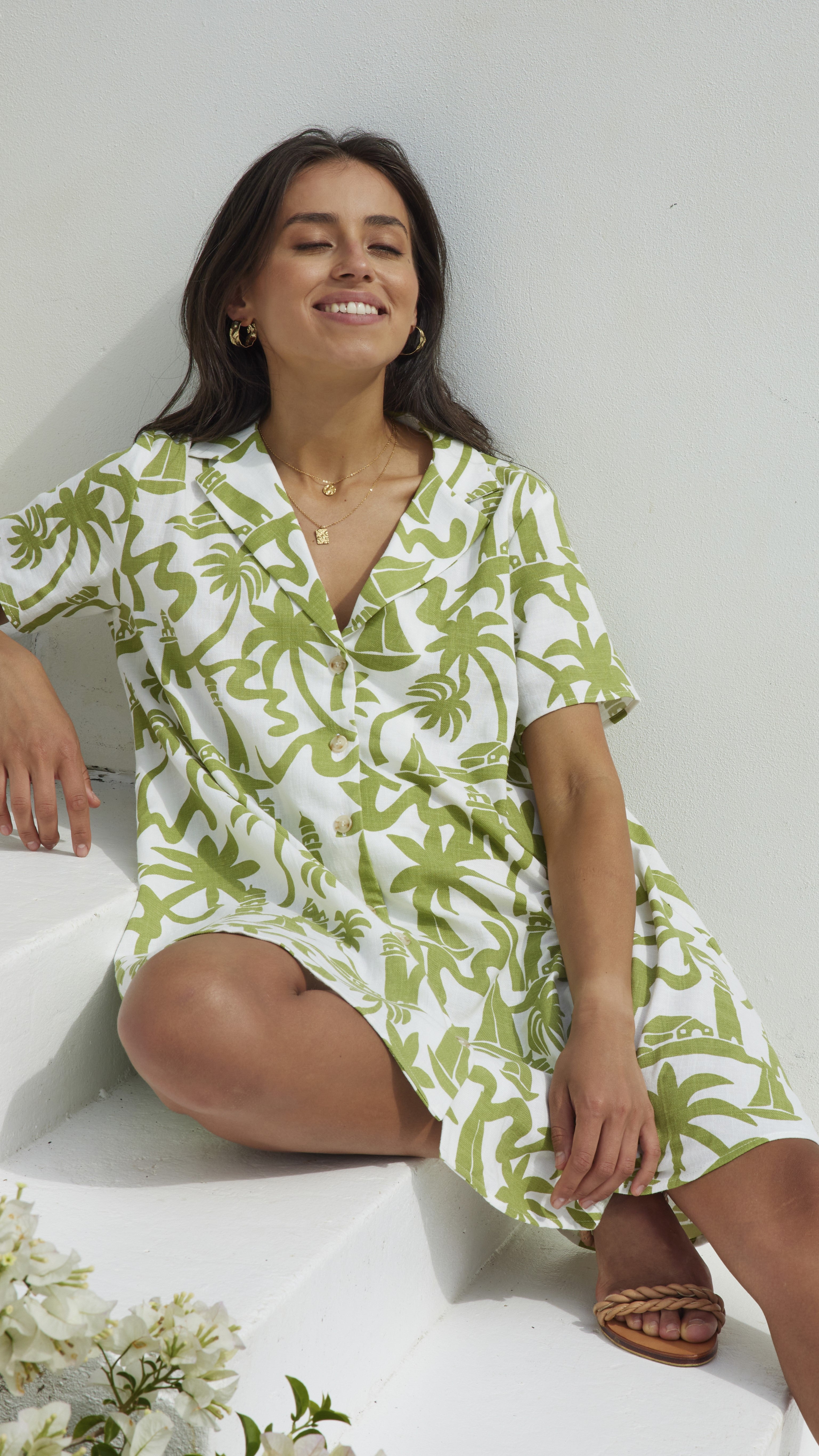 Bliss Mini Dress - Lighthouse Print