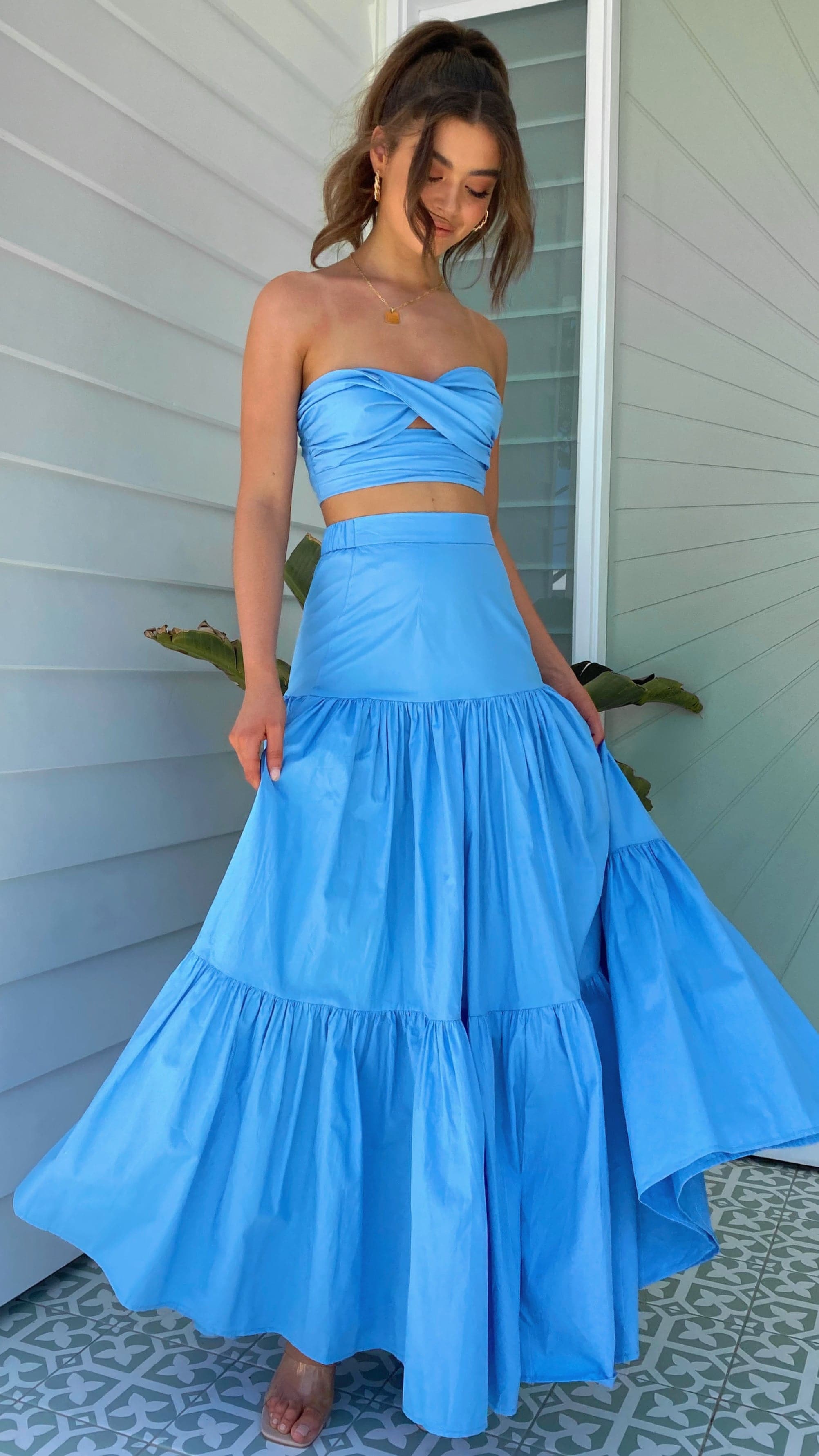 Ayla Maxi Skirt - Periwinkle Blue