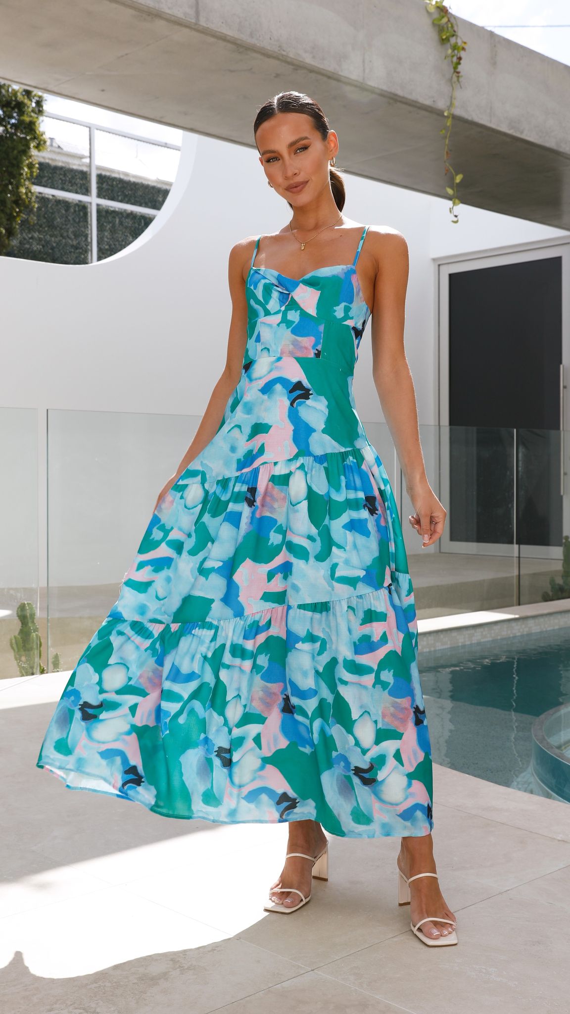Belina Midi Dress - Blue