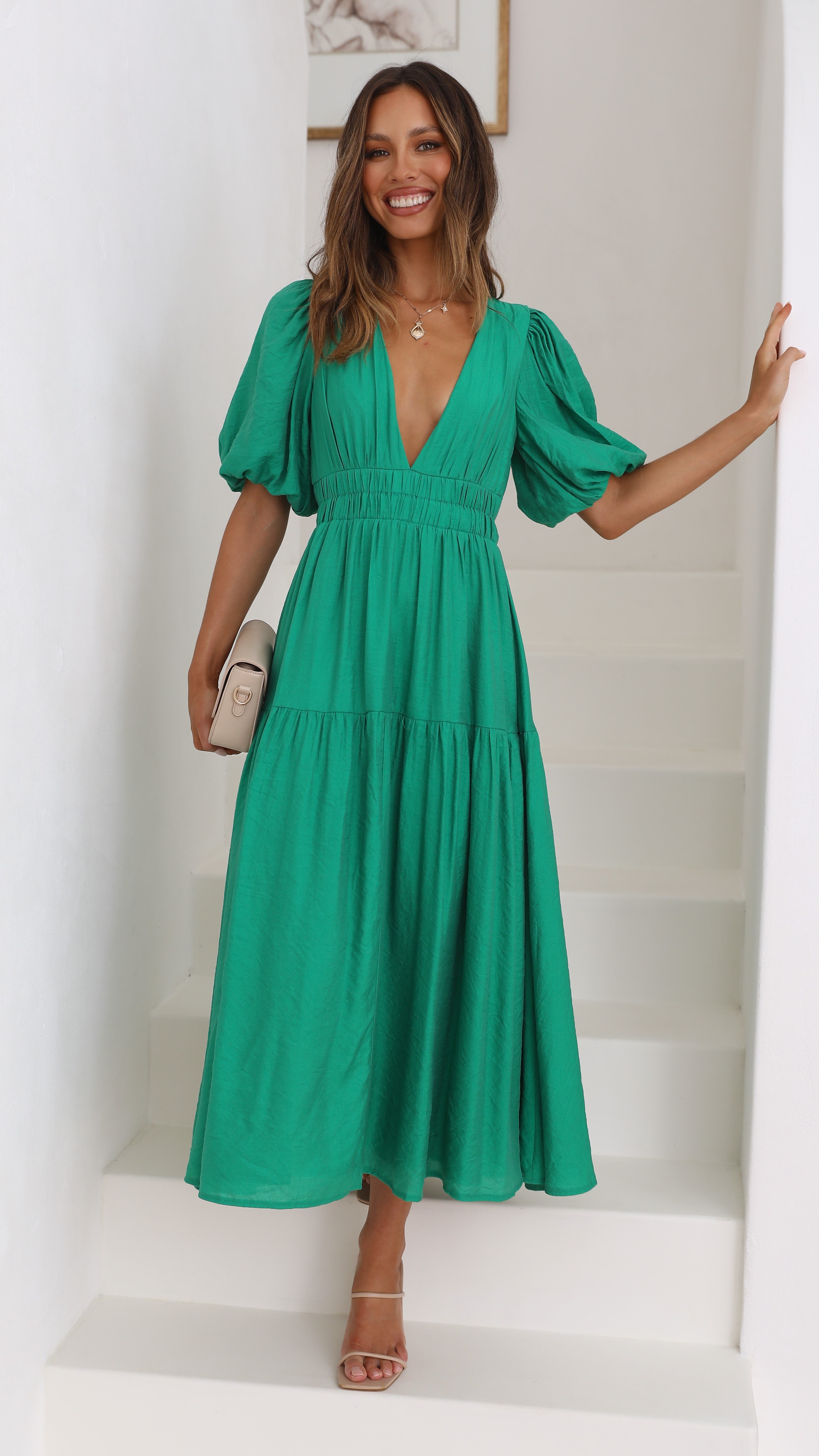 Erin Midi Dress - Emerald