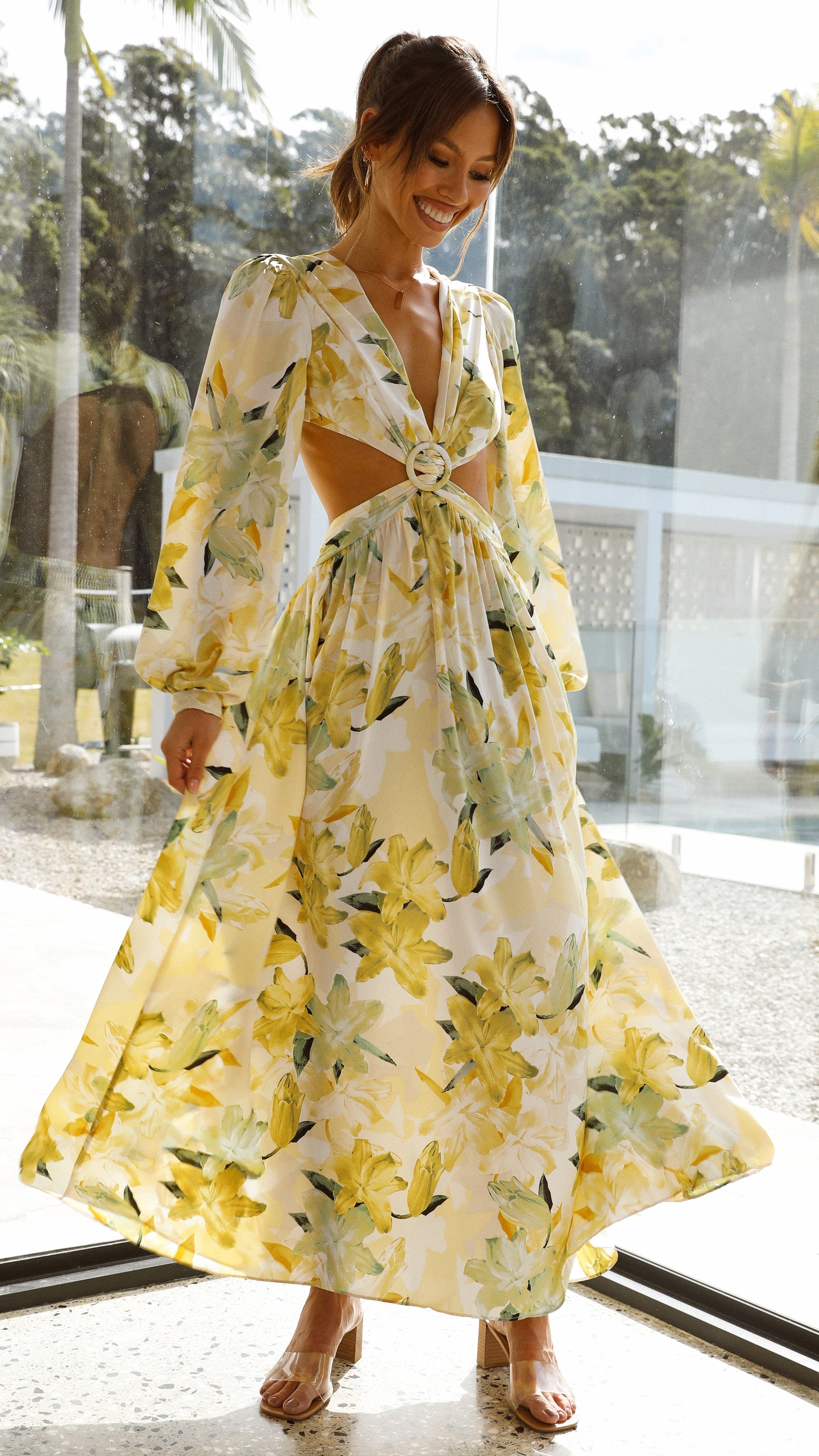 Jeanie Dress - Yellow Floral