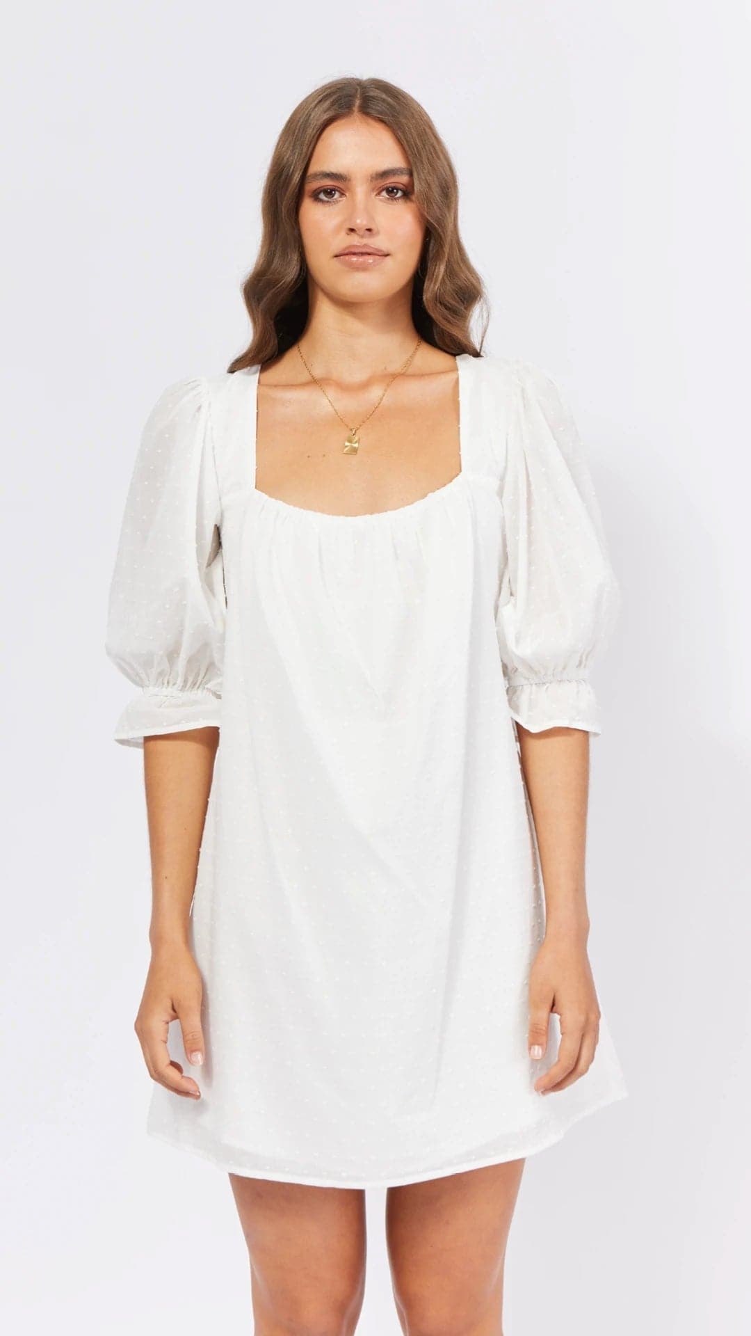 Leona Mini Dress - White Spot