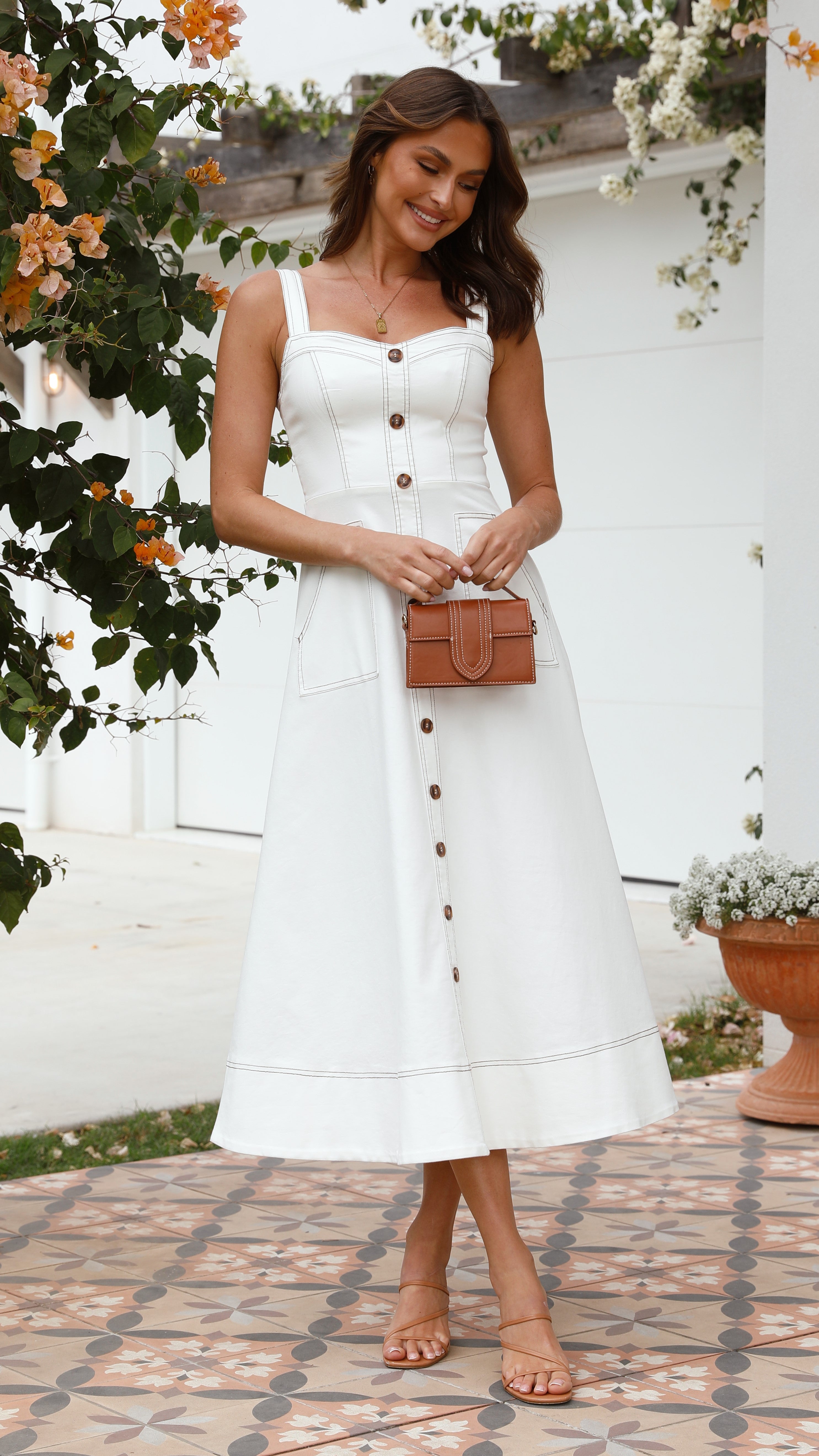 Indigo Maxi Dress - White Denim