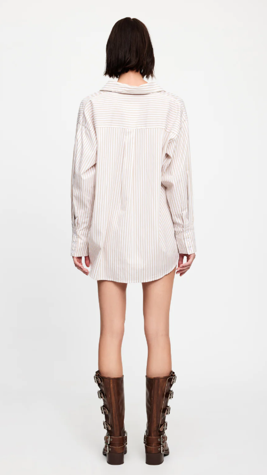 Lioness Boyfriend Shorts - Beige Stripe