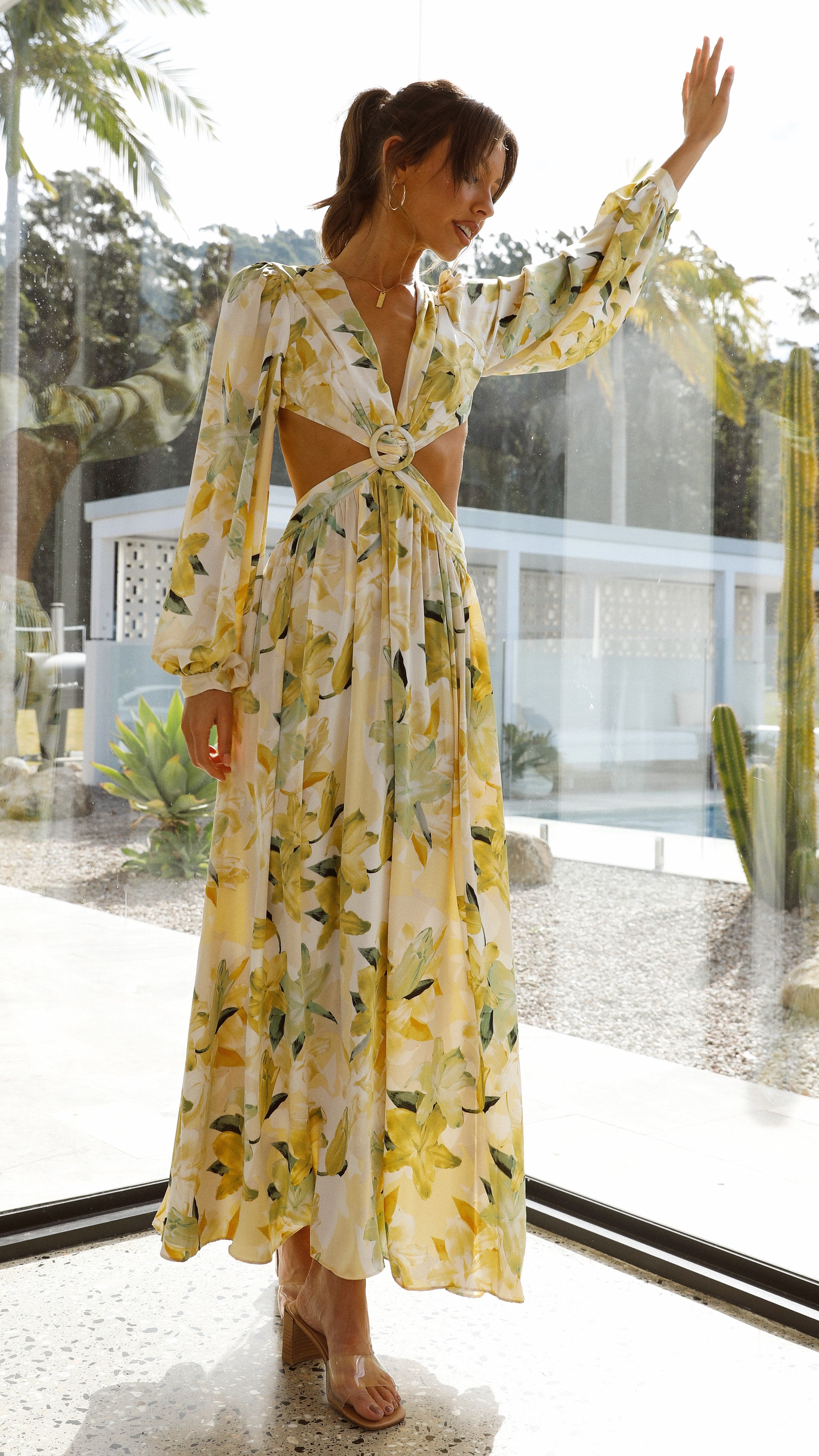 Jeanie Dress - Yellow Floral