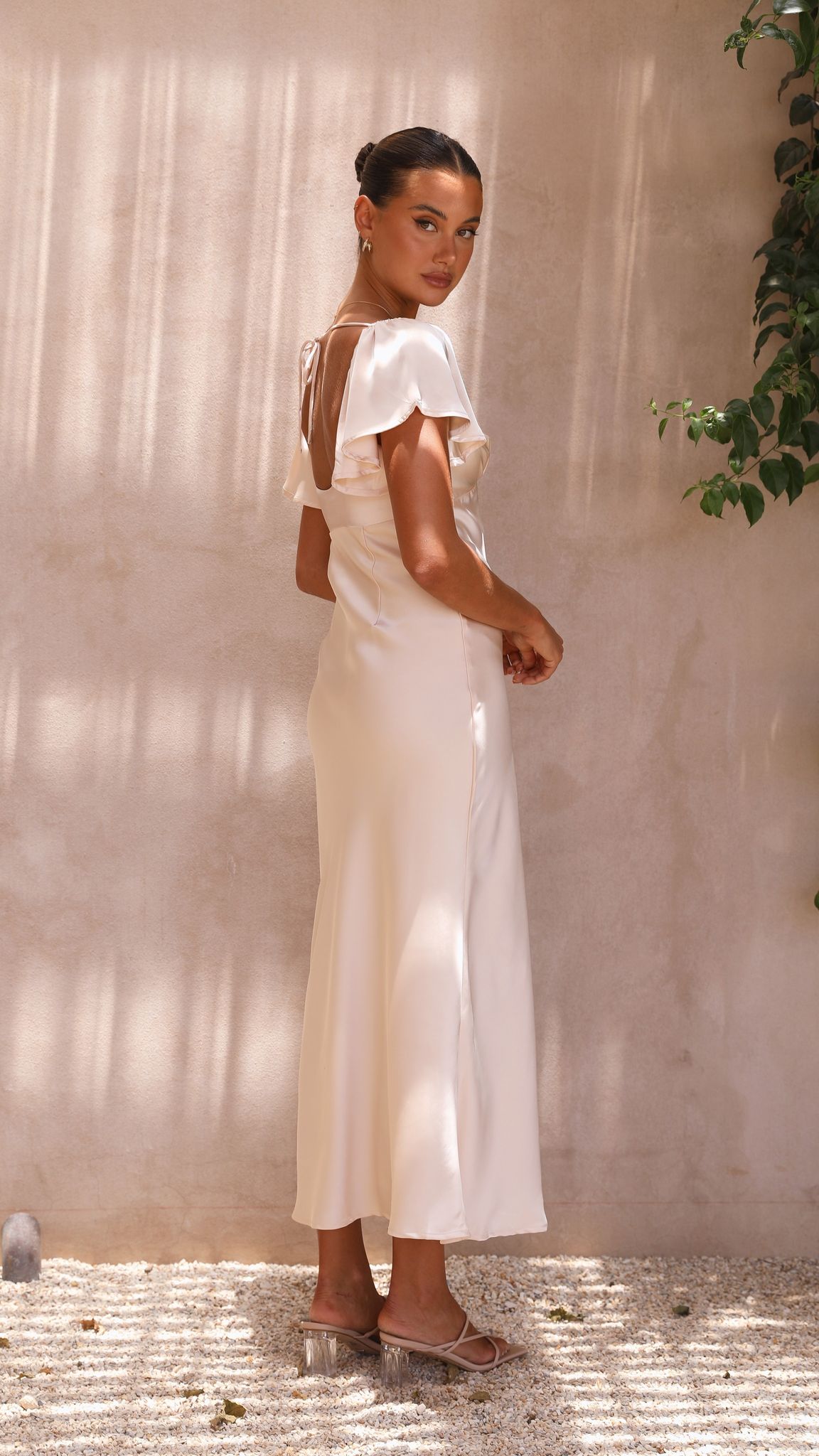 Carmen Midi Dress - Champagne