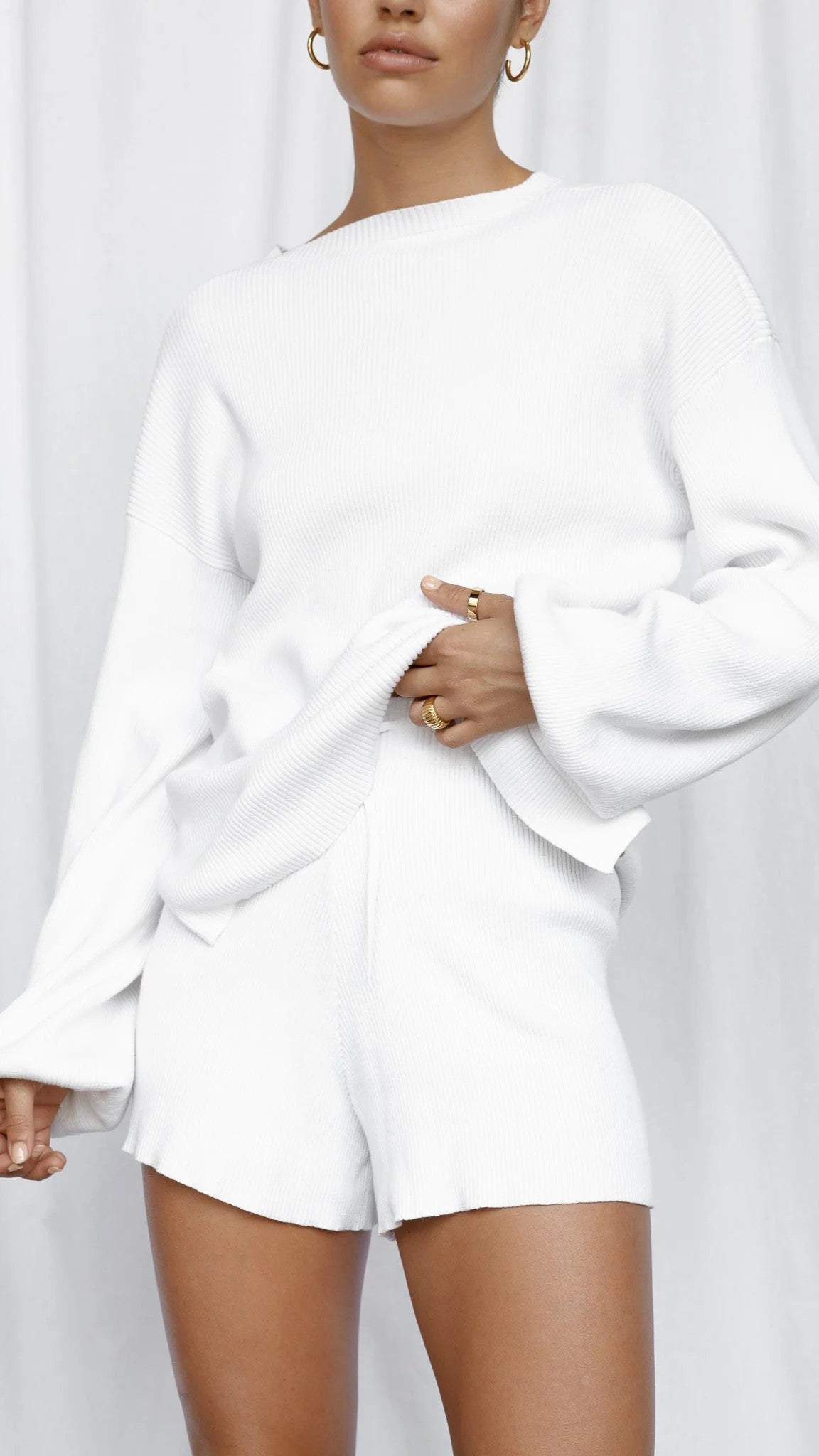 Goldie Long Sleeve Top - White