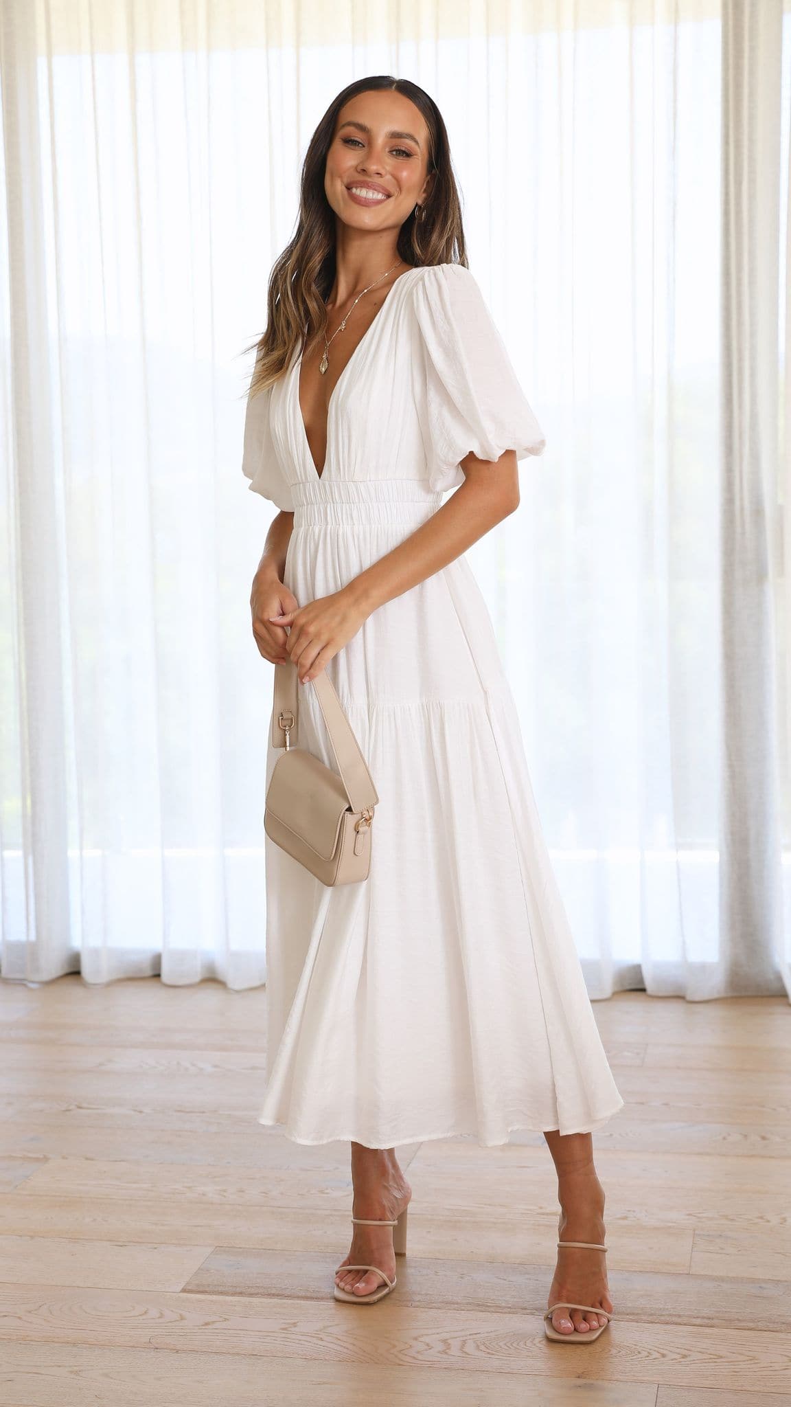 Erin Midi Dress - White