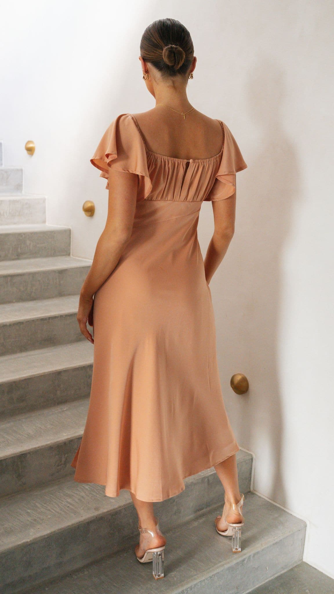 Louisa Midi Dress - Peach
