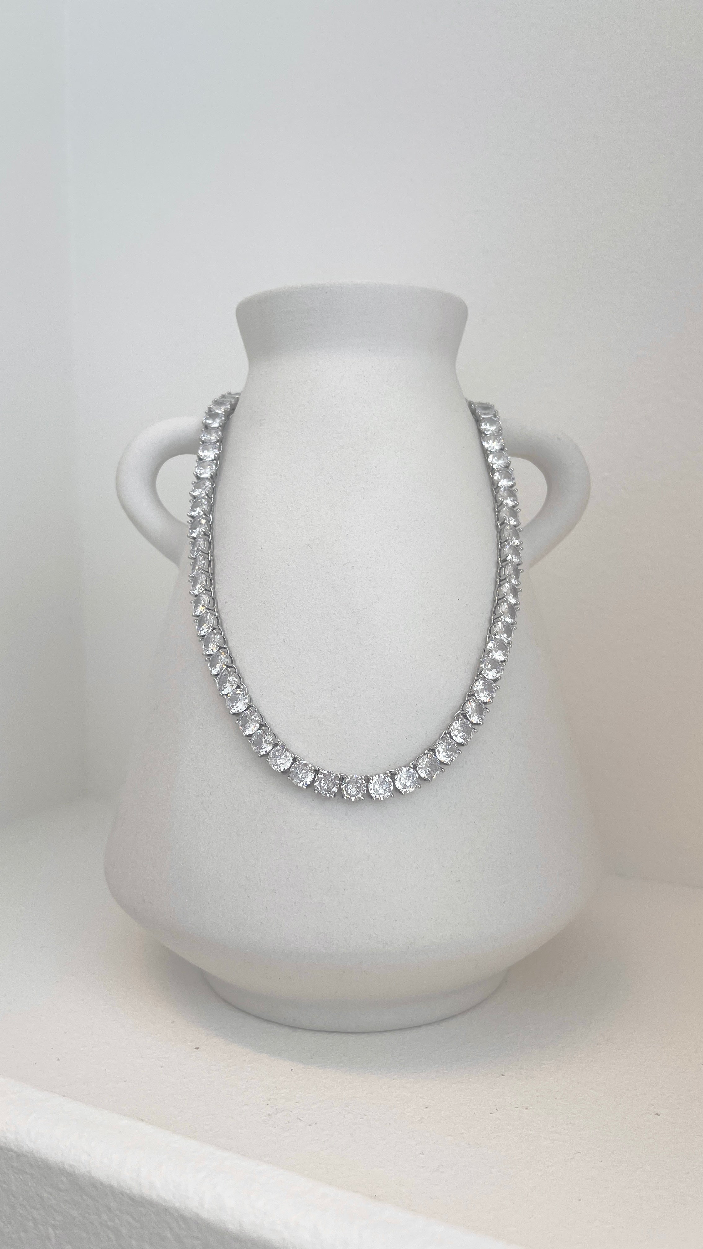Classic Tennis Necklace - Crystal/Silver